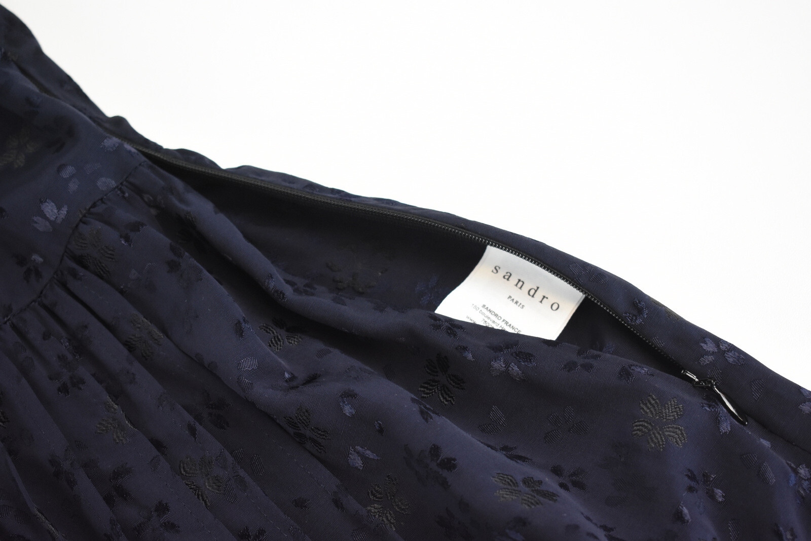 Sandro Mel Dress Womens (EU) 40 Long Sleeve V Neck Pleated Floral