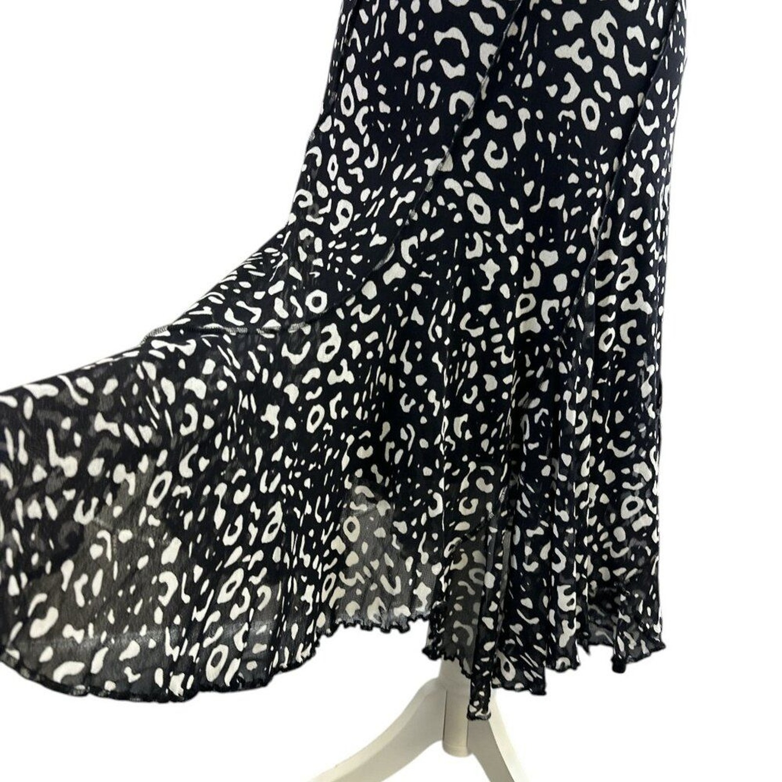 Fuzzi Animal Print Swing Dress Short Sleeve Mesh Stretch Knit Italy Women’s sz S