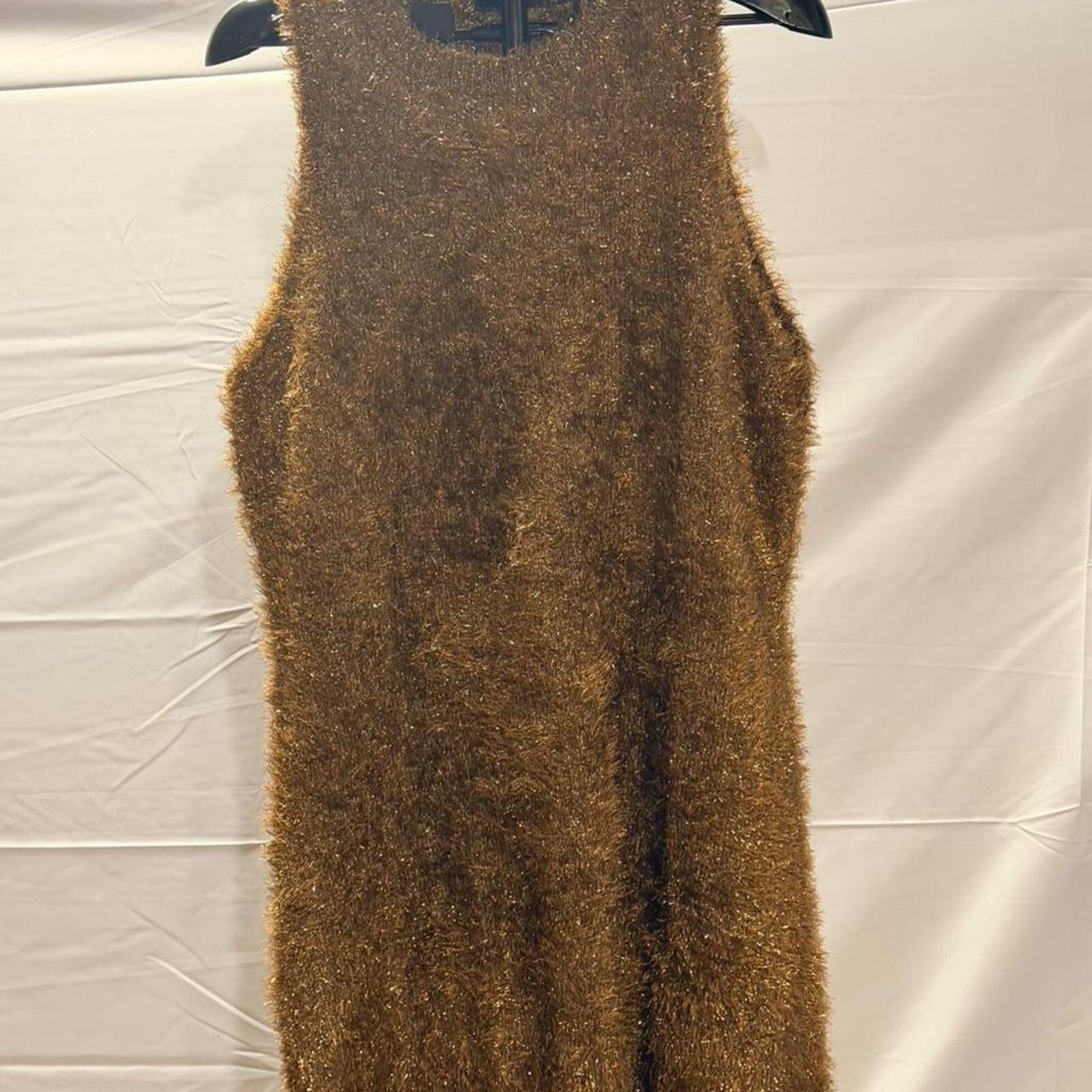 Women’s Brown and Gold tinsel Dress 16-