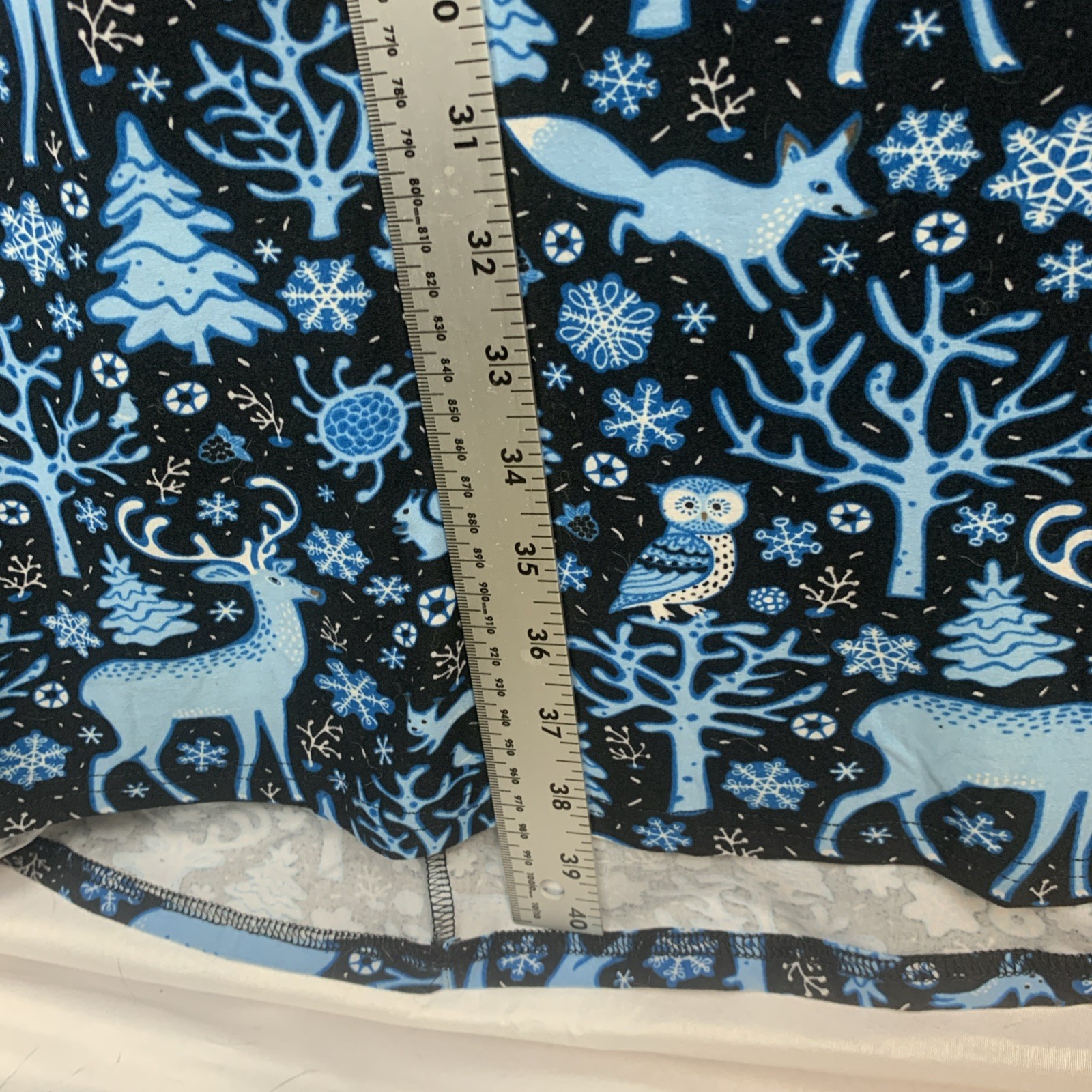 Knit Swing Dress A-Line Womens 2XL Pockets Fairycore Owl Deer Fox Black Blue