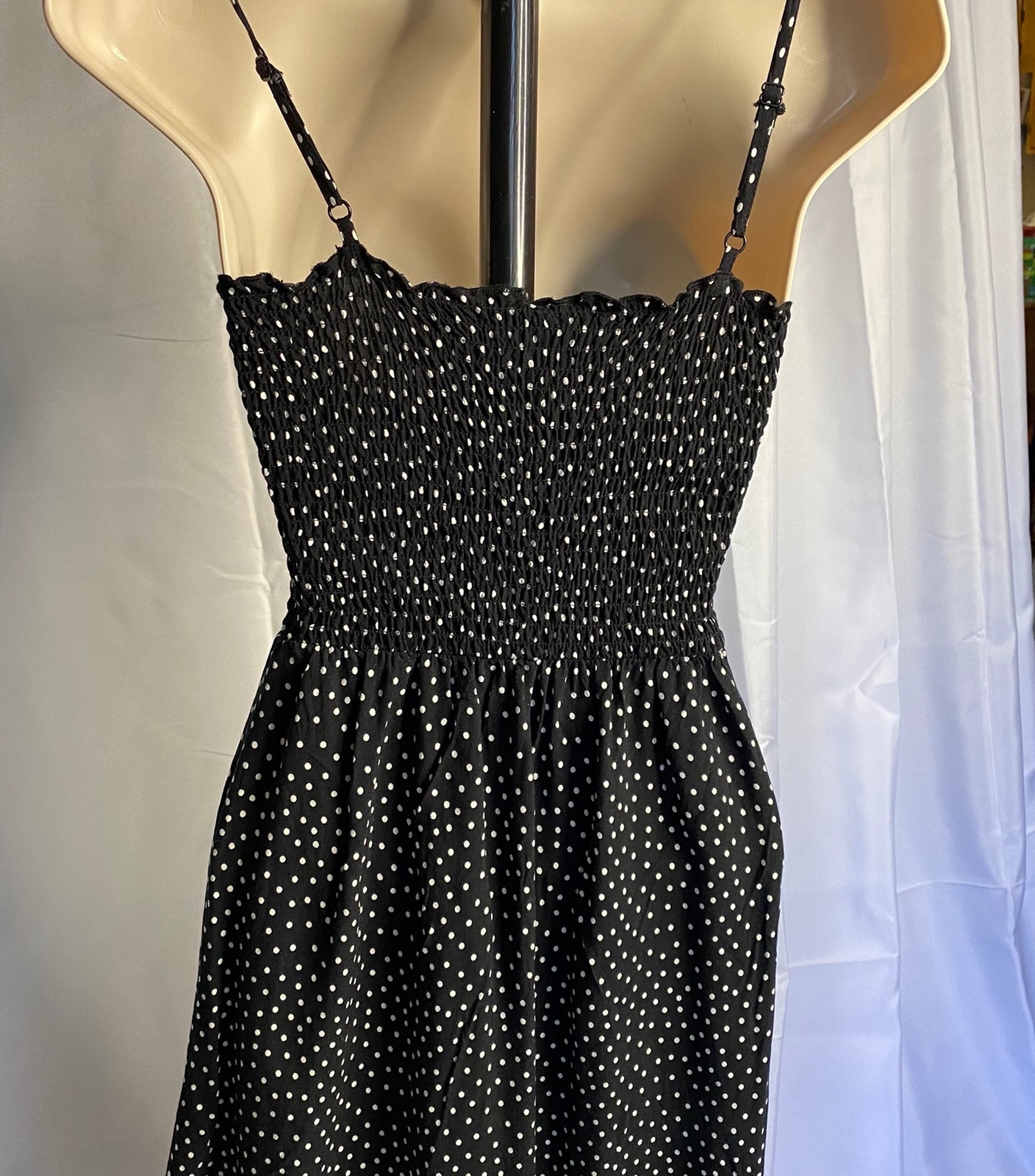 H&M Divided Spaghetti Strap Sundress Elastic Top Size 2 Rayon Machine Wash Cold