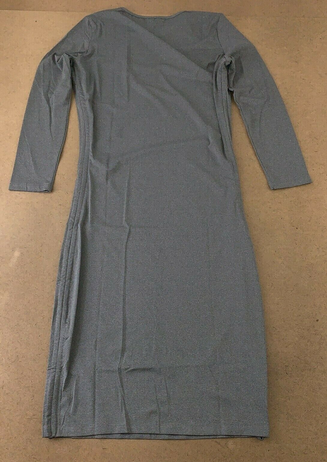 Sylanfia Women’s Size Medium Gray Long Sleeve Drawstring Sides Bodycon Dress New