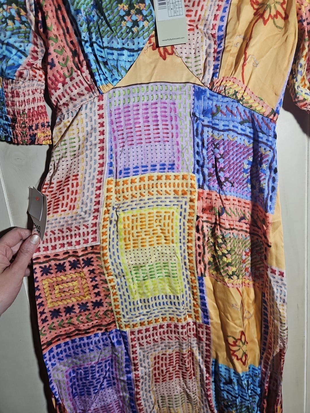 Never Fully Dressed May Patchwork Maxi Dress Sz 6 NWT Eclectic Boho Gypsy