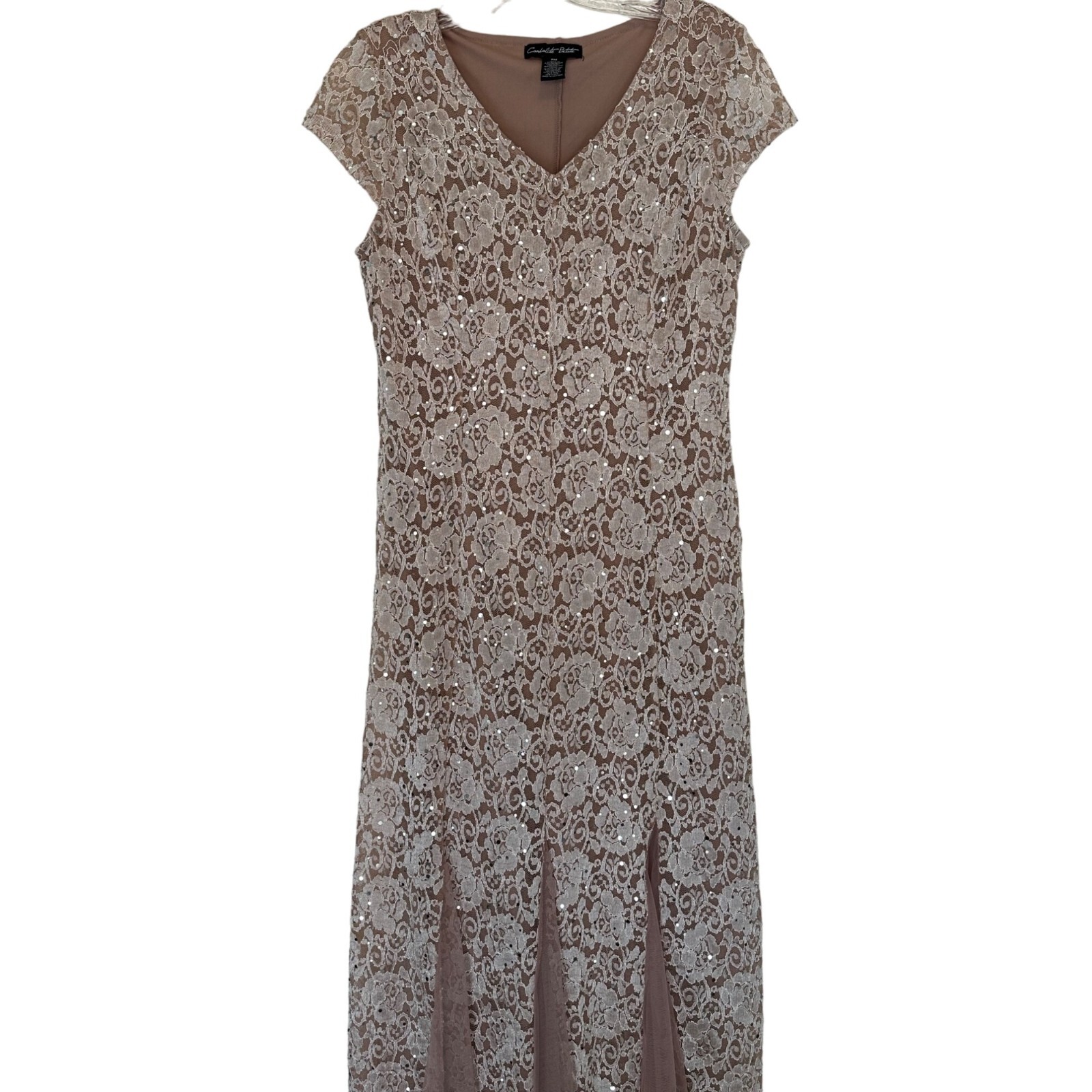 Candolite Petite Women’s Nylon Polyester Long Lace Cover Dress Size PM Sku 2730