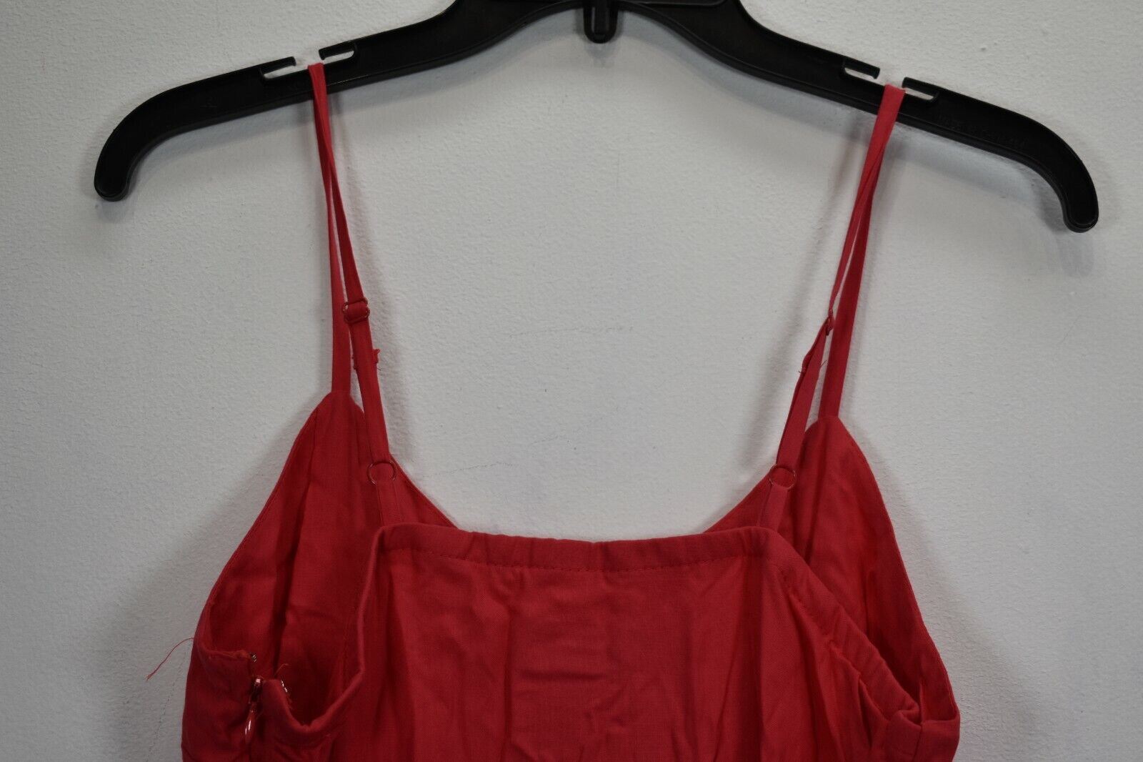 Mossimo Womens Solid Red V Neck Spaghetti Strap Side Zip Casual Mini Dress 10