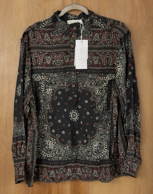 Zimmermann Utility Paisley-Print Blouse Top Natura Tunic Dress US Size 12 NWT