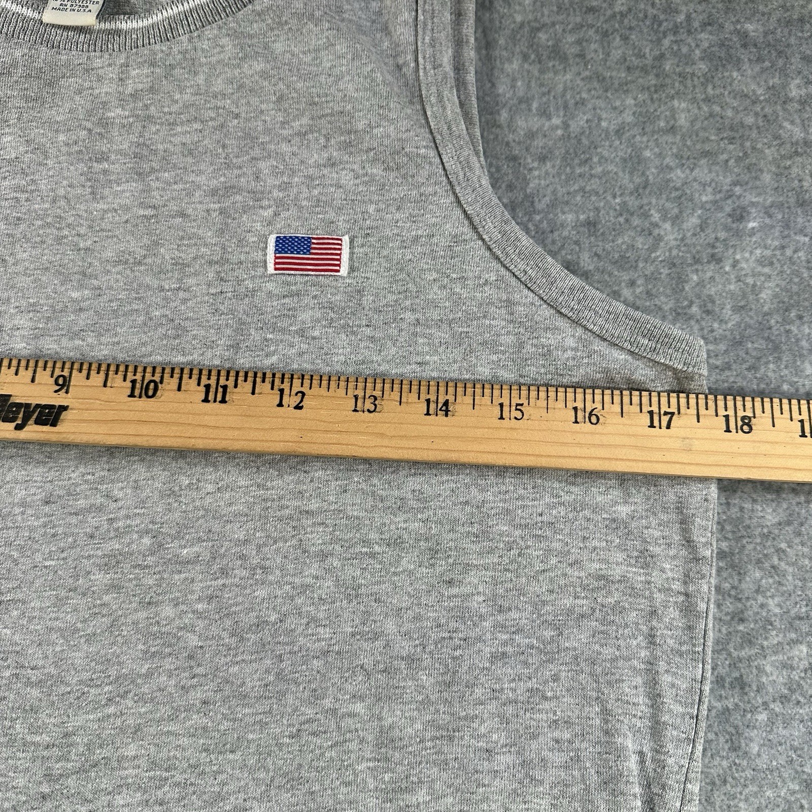 Basic Equipment Vintage Gray Sleeveless Activewear Dress USA Flag S