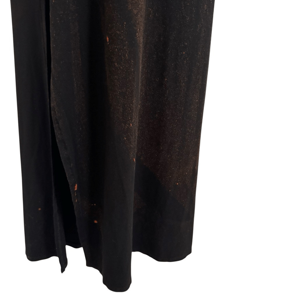 Hand Bleached Green Envelope Celestial Sun Moon Black Maxi Stretch Dress Size L