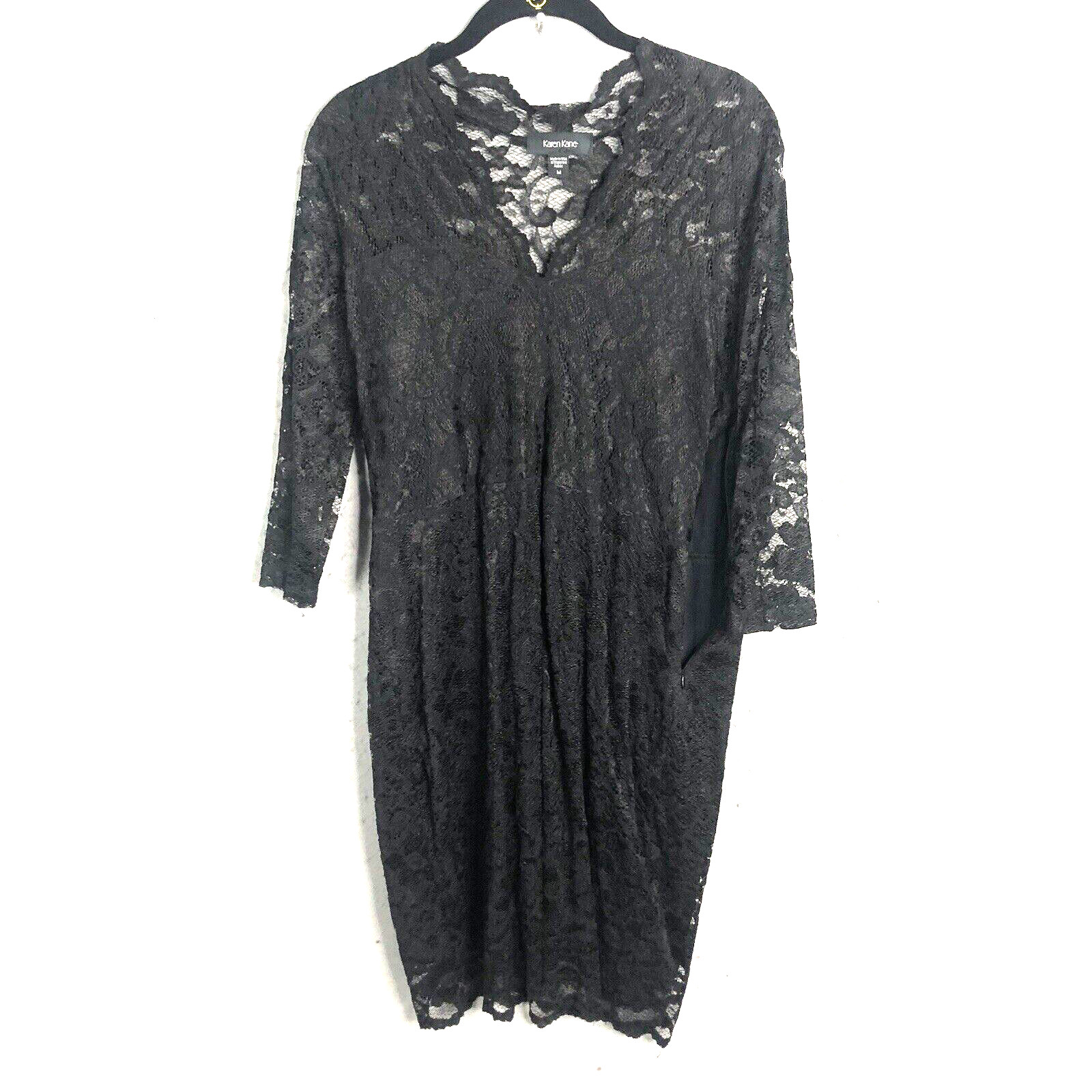 Whimsigoth Dress Womens M Black Lace Overlay Dark Fairy Grunbe Feminine NEW