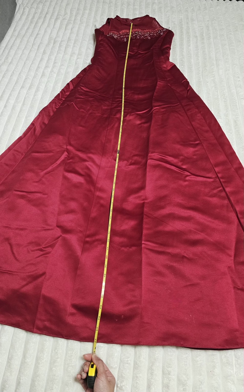 Cherish Apparel womens red satin formal dress size 16 Polyester