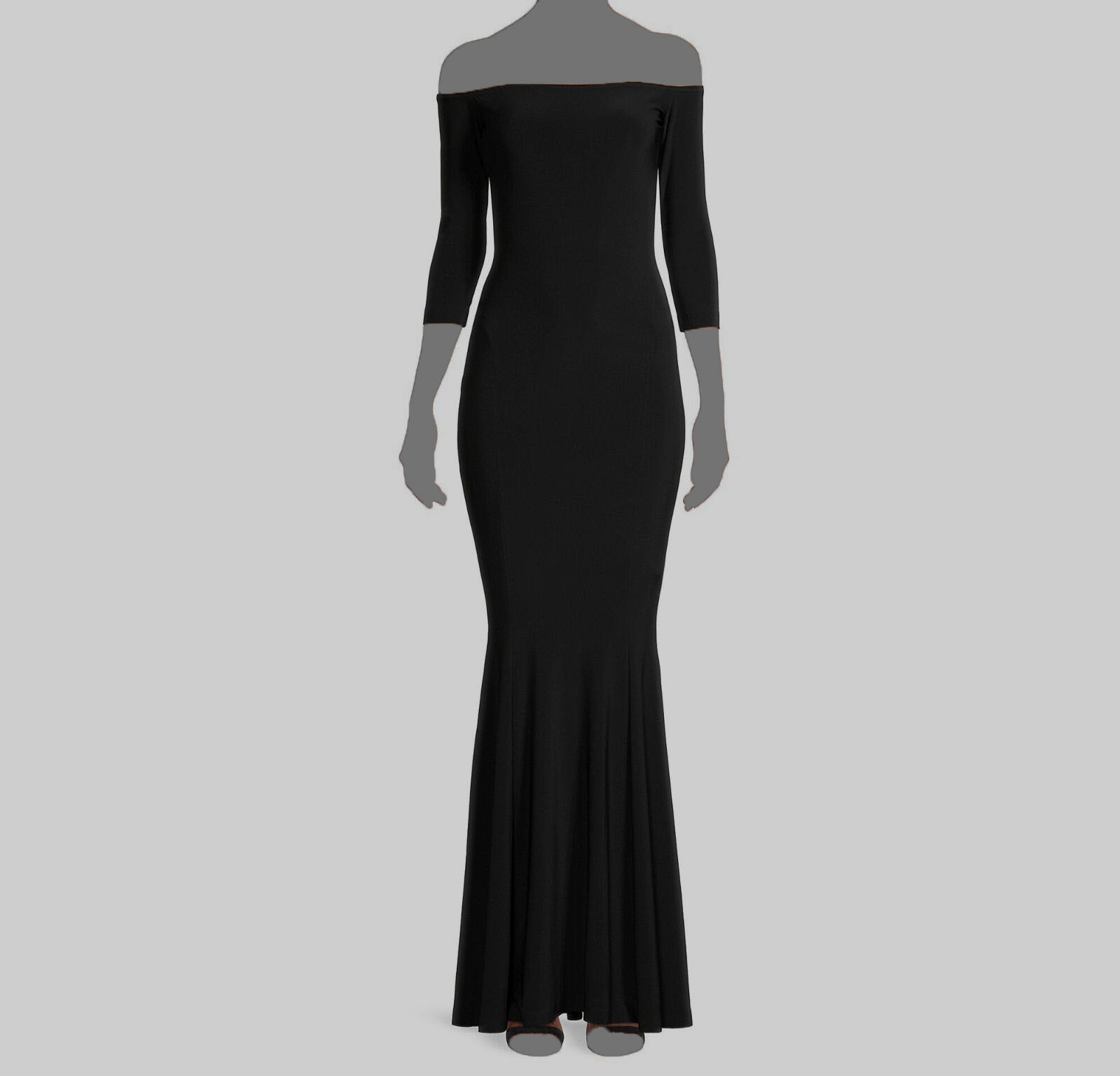 $295 Norma Kamali Women’s Black Cutout Off The Shoulder Gown Dress Size XL/42