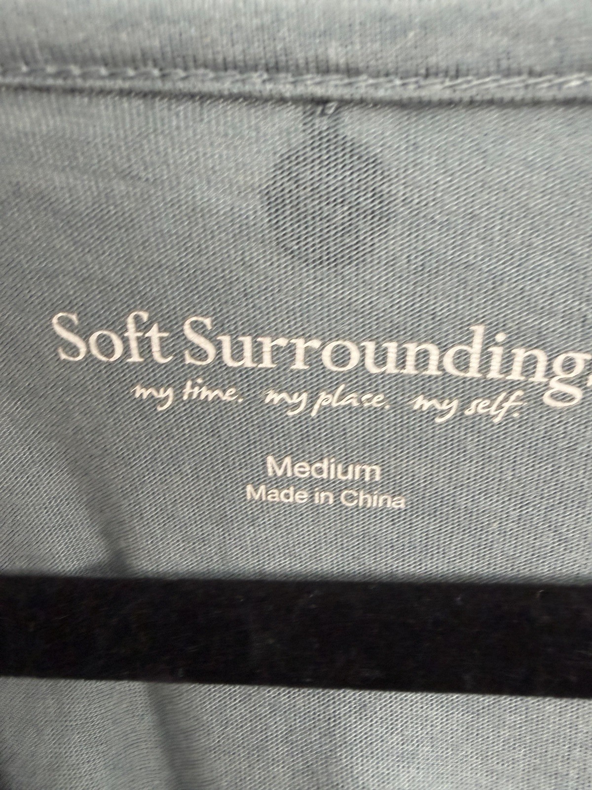 Soft Surroundings Soft Green M Cotton Modal Knit A-Line Knee V-Neck Long Sleeve