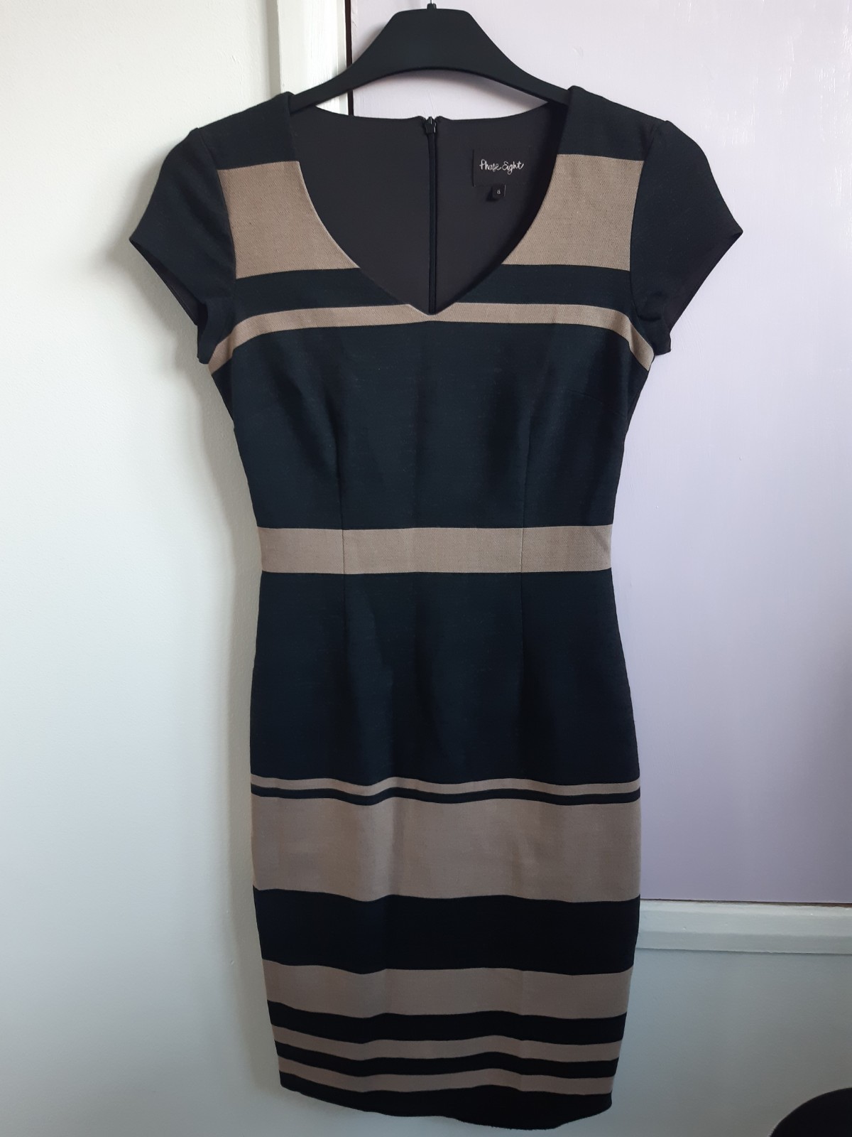 Phase Eight Fitted Striped Dress, Ladies Size 8
