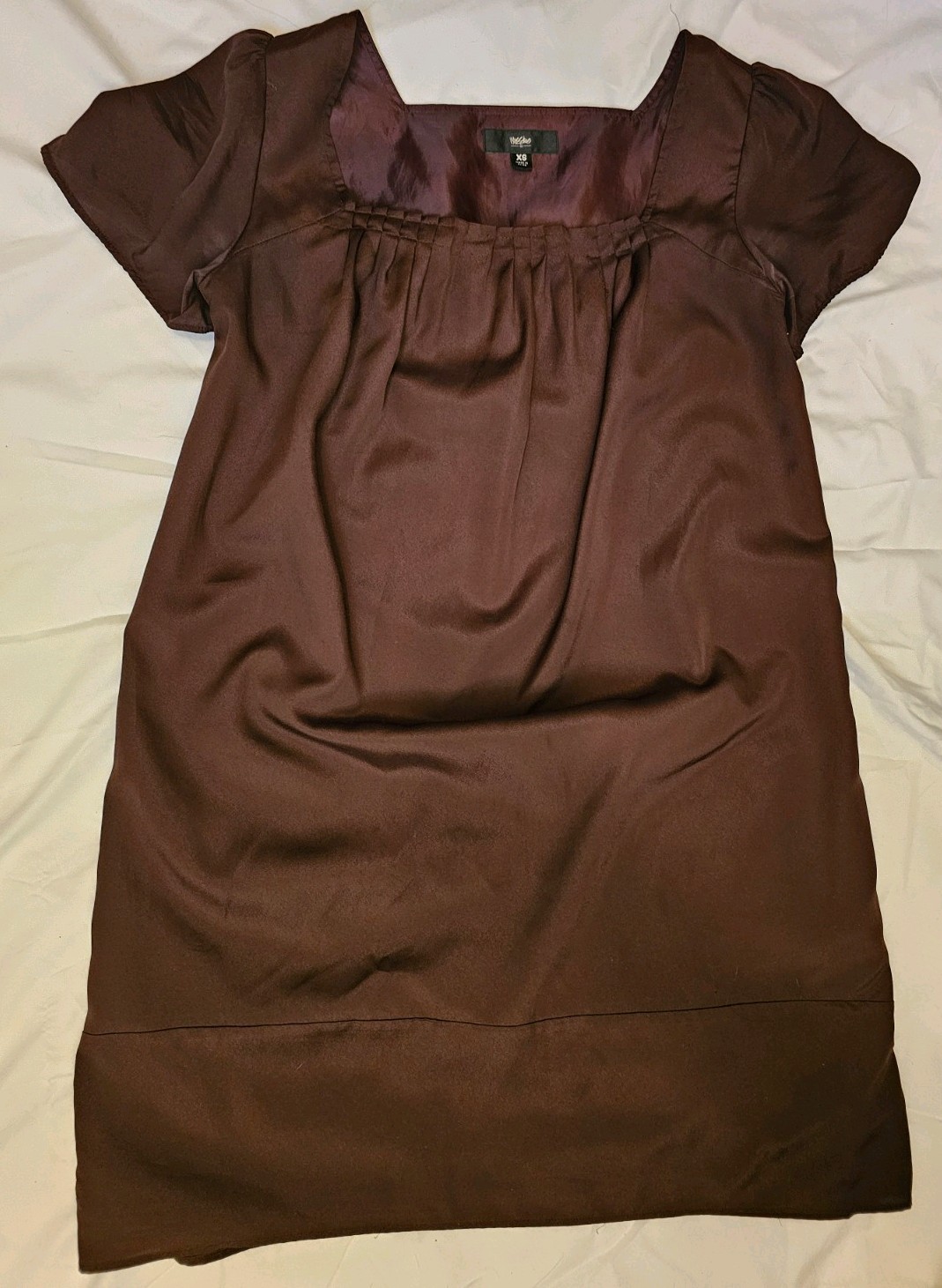 Mossimo Women’s Babydoll Style Dress Size XS Chocolate Brown Short Sleeve