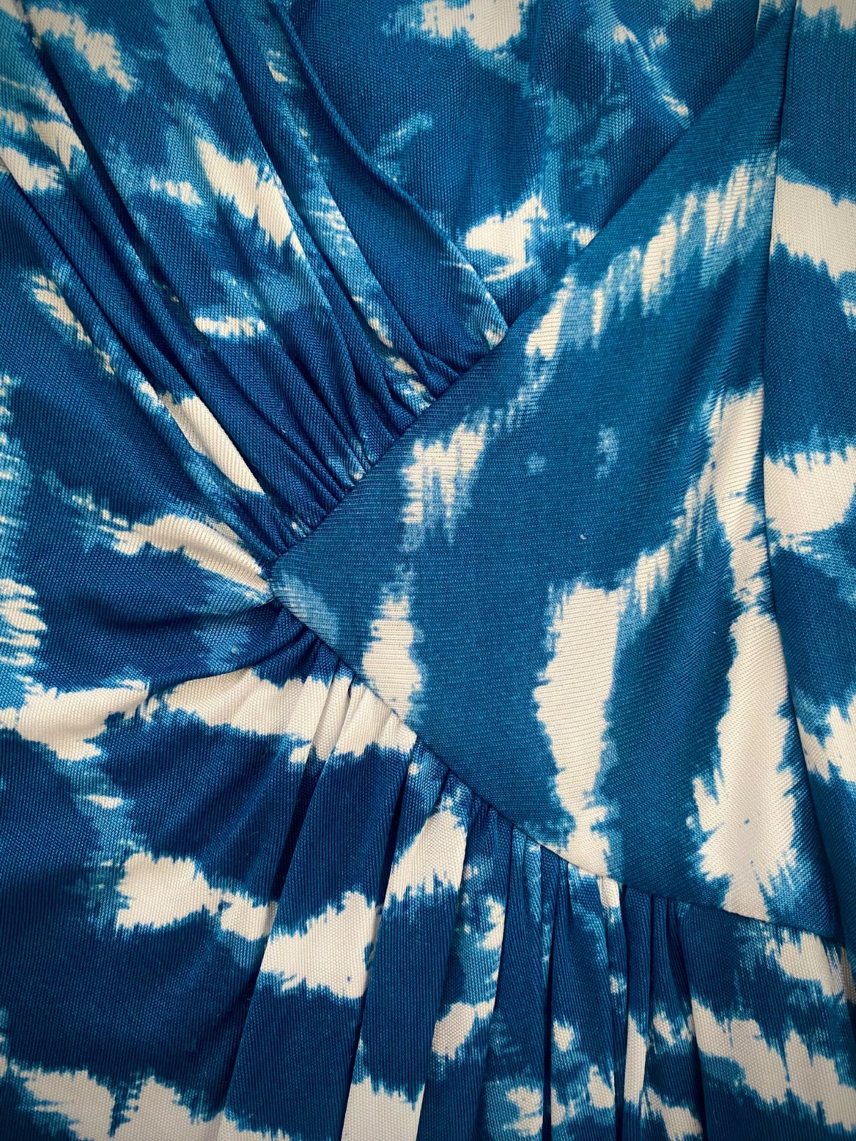 GHOST LONDON Blue White Dress SMALL / UK8
