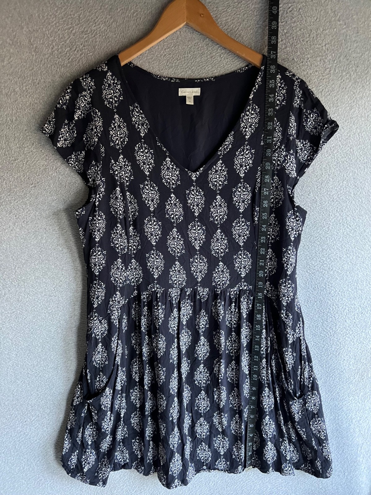 Garnet Hill Dress Womens 16 Ikat Pattern Boho Hippie Flowy Cottagecore Sheath
