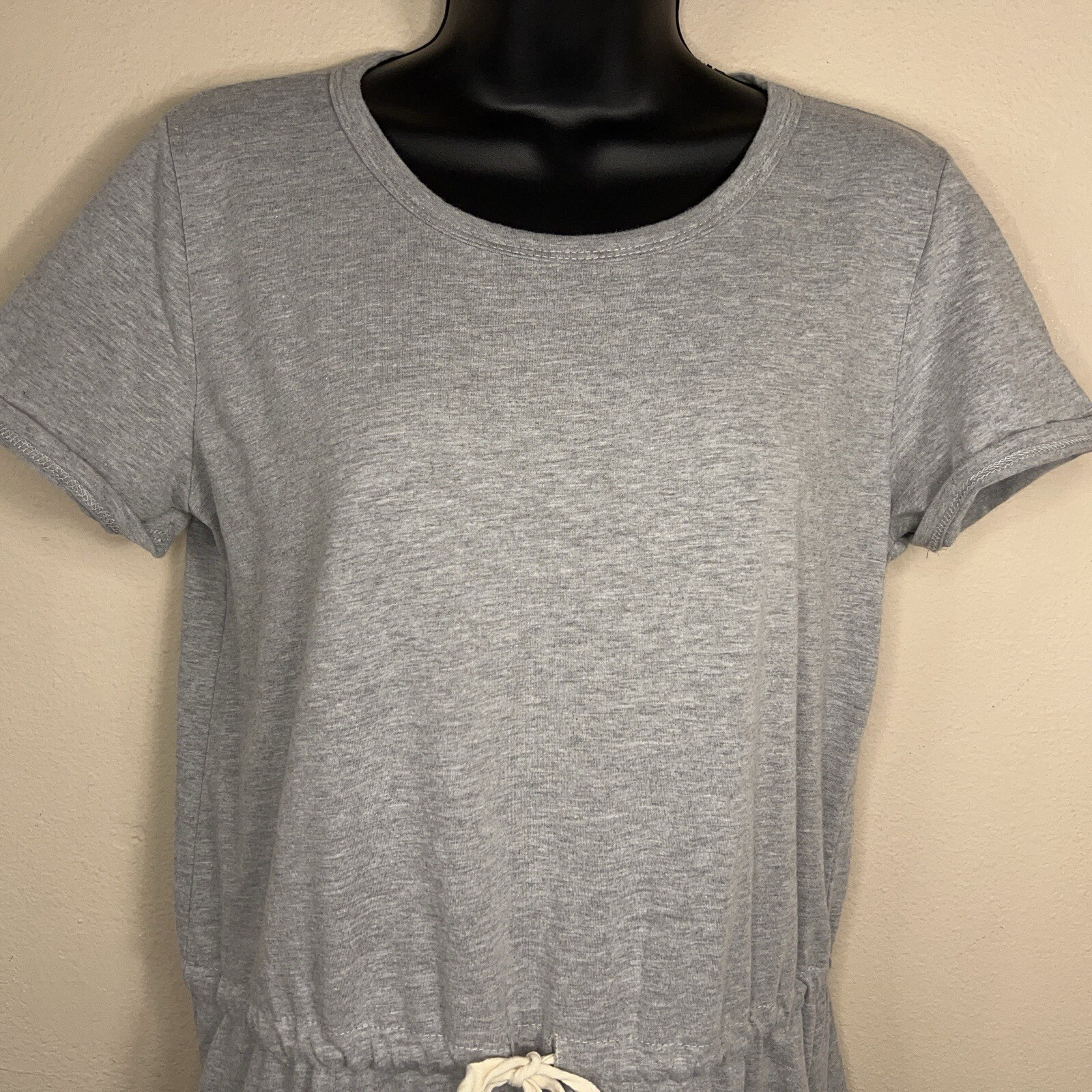 LARGE 7TH RAY LIGHT GREY TSHIRT DRESS SHORT SLEEVE CASUAL STRETCH