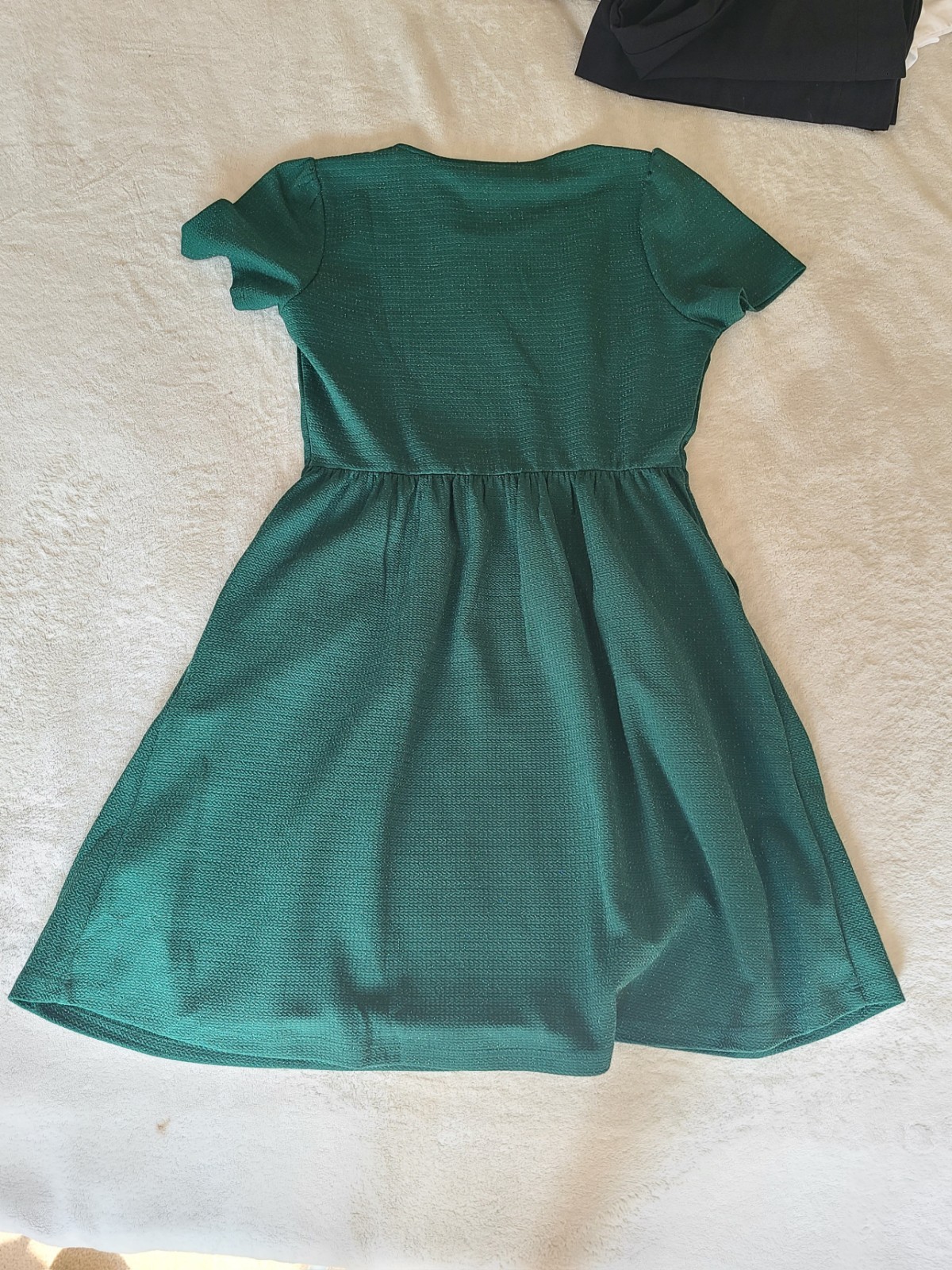 Draper James Emerald Green Silver Shimmer Fit-and-Flare Dress Size M