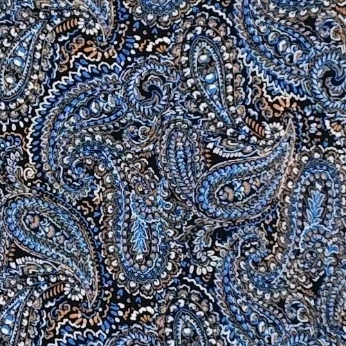 J Jill Border Print Maxi Dress XL Blue Paisley A-Line Side Slits Boho Coastal