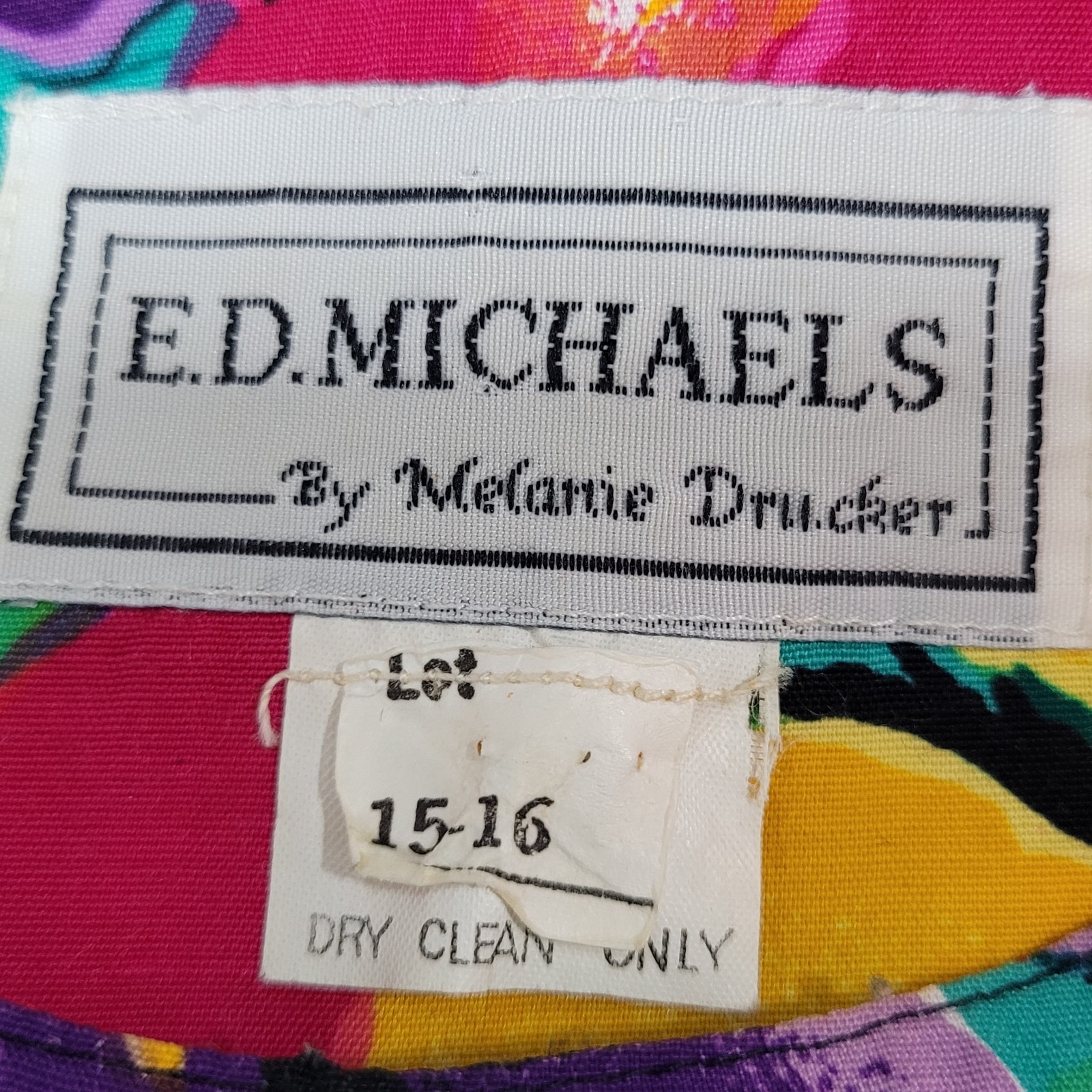 VTG E.D. Michaels Multicolor Floral Sleeveless Pockets Unlined Dress 15-16