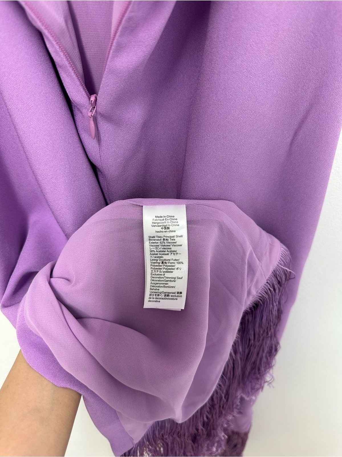 NWT J.Crew Collection Halter Neck Crepe Fringe Hem Purple Midi Dress Womens Sz 6