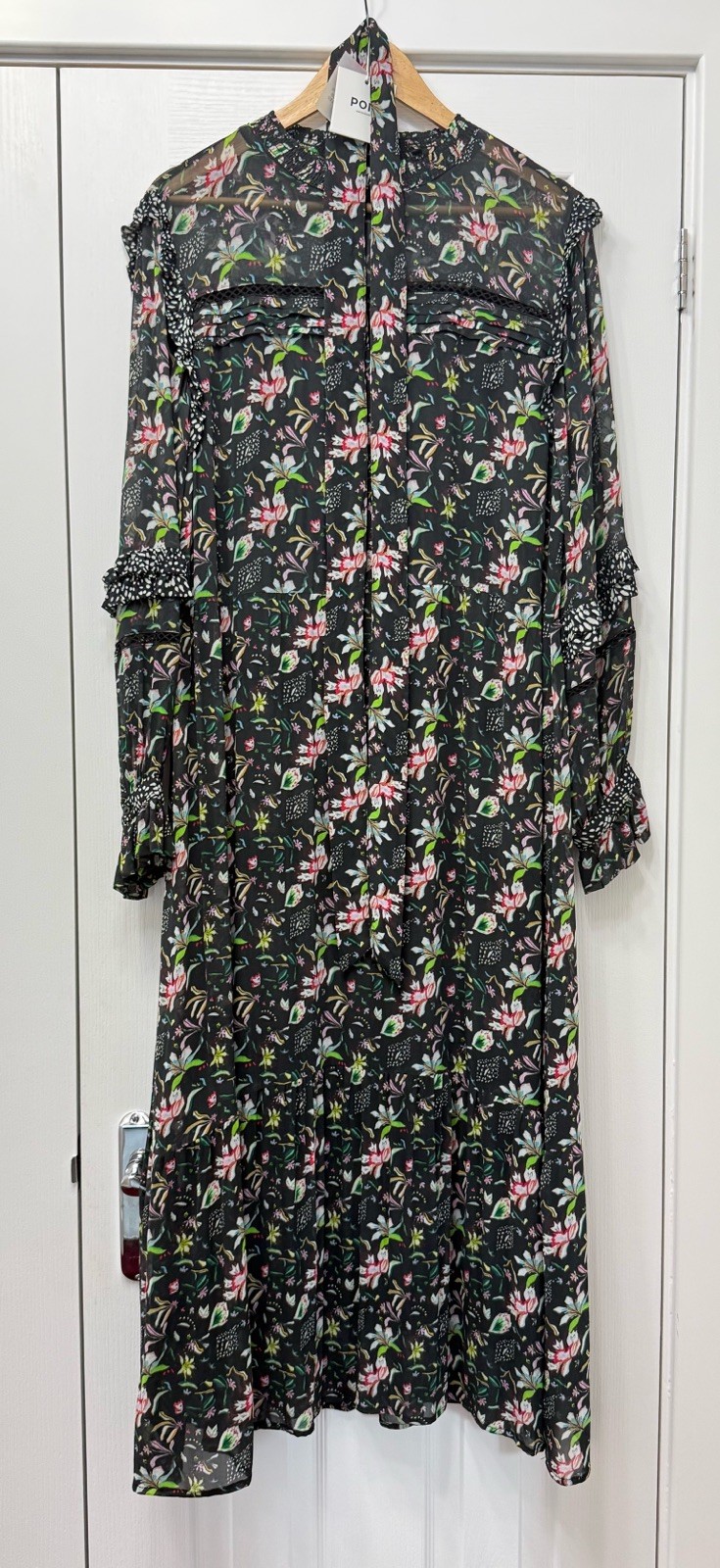 Flower Blaze Dress Tie Waist From POM Amsterdam Size 42/14 Excellent condition