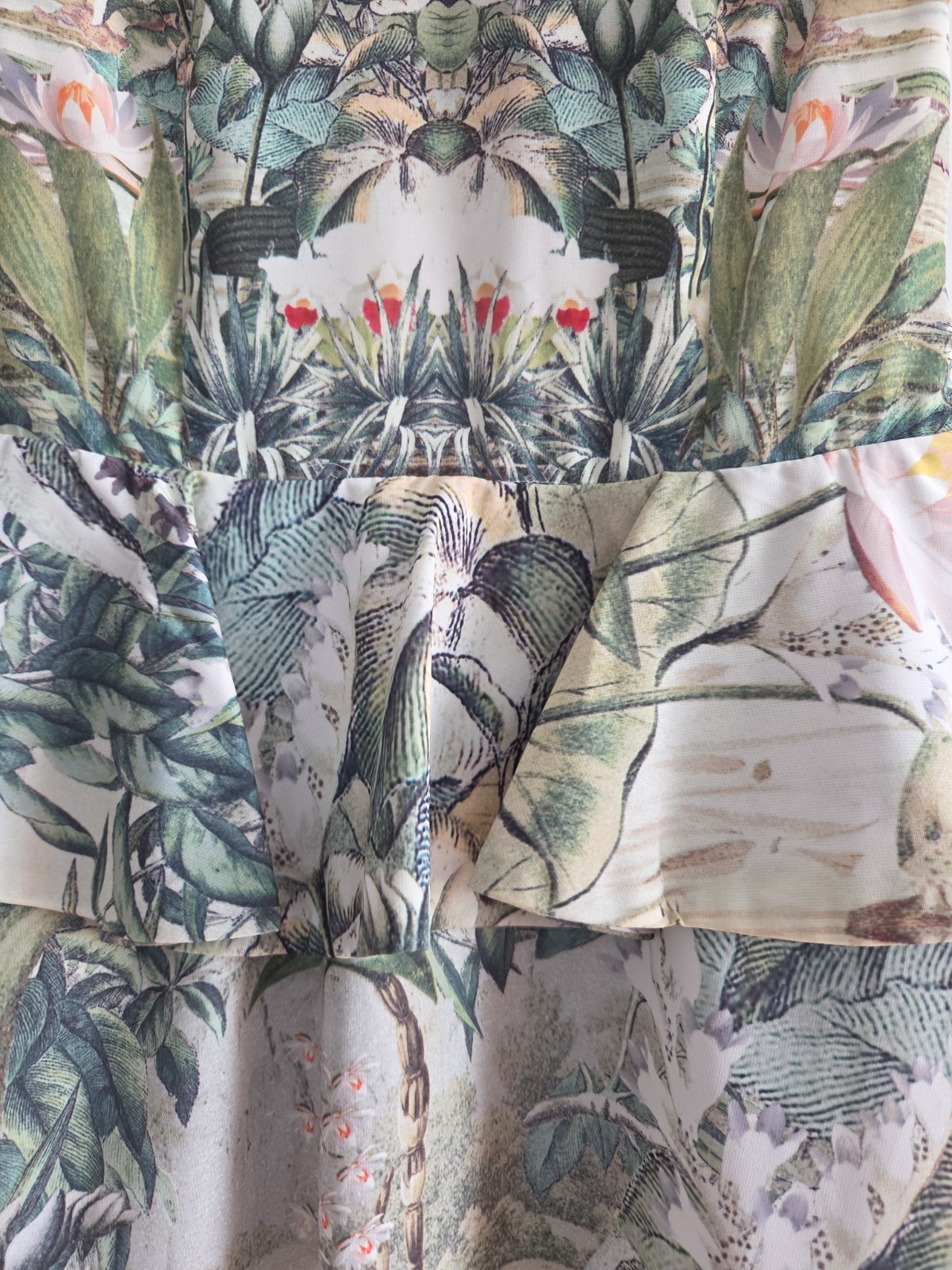 H&M Conscious Collection Tropical Dress, Size 2, Open Tie Neck Back, Lovely