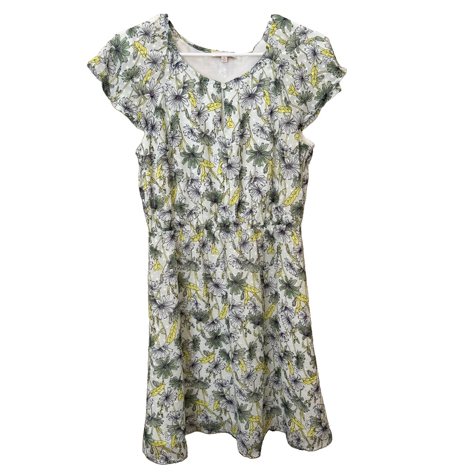 Skies Are Blue women’s yellow & green floral sundress cottagecore dopamine twee