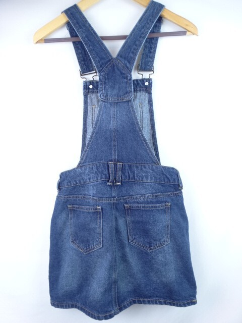 Blue Spice Juniors Overall Dress Size 3 Blue Denim Jean Distressed Jumper Dress
