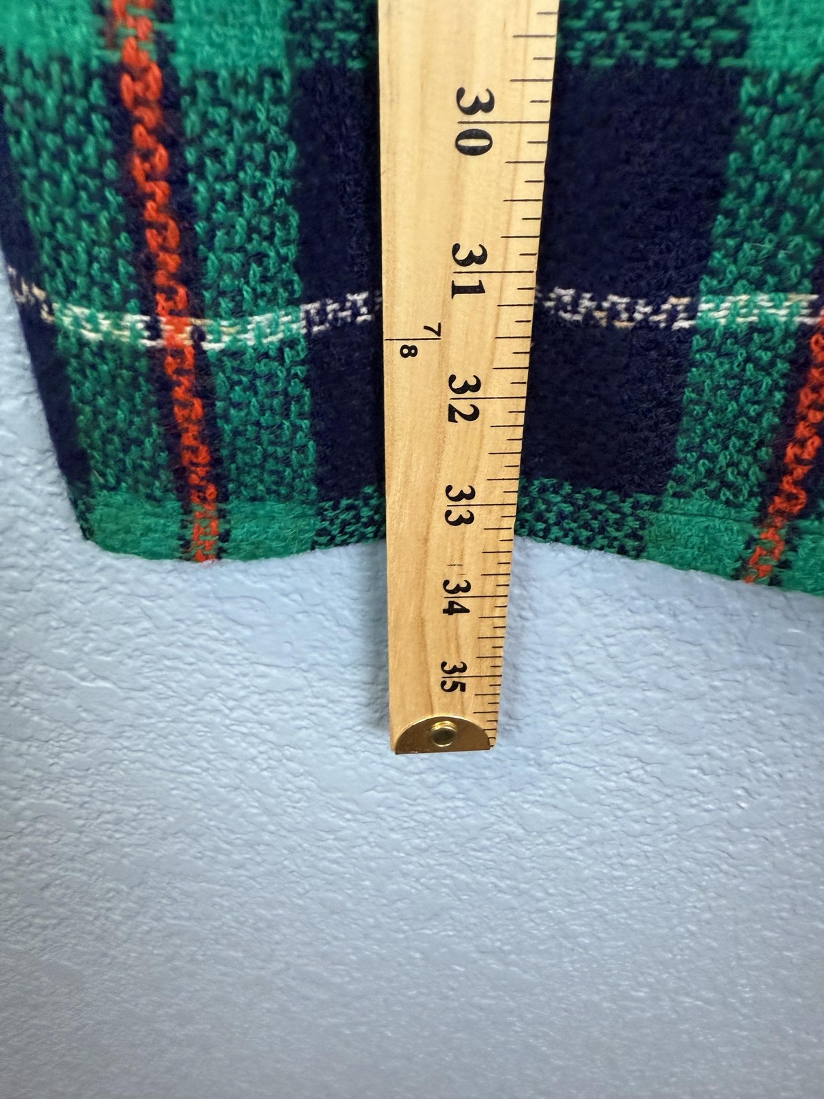 Vintage Plaid Dress Womens Medium Green Blue Sleeveless Mod Style Lined 60s 70s