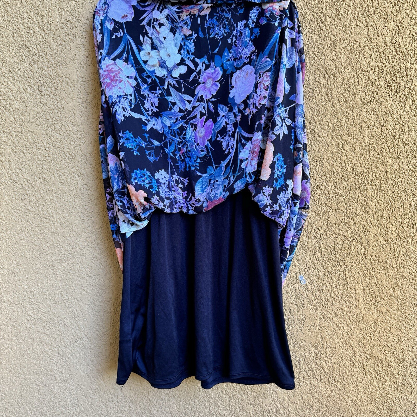 Trulli Womens Black Floral Chiffon Stretch Sleeveless Scoop Neck Maxi Dress XL