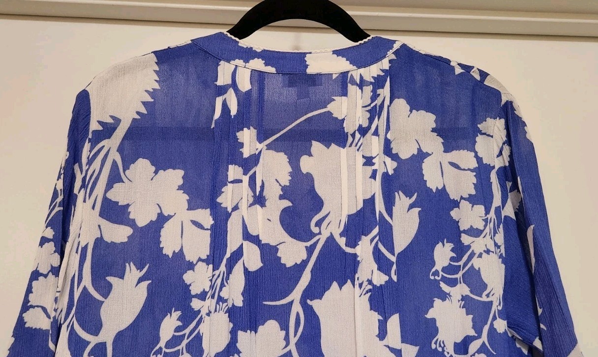Sunday Saint Tropez Bella Ciao Flower Cover up Mini Dress Blue NWT Women Medium
