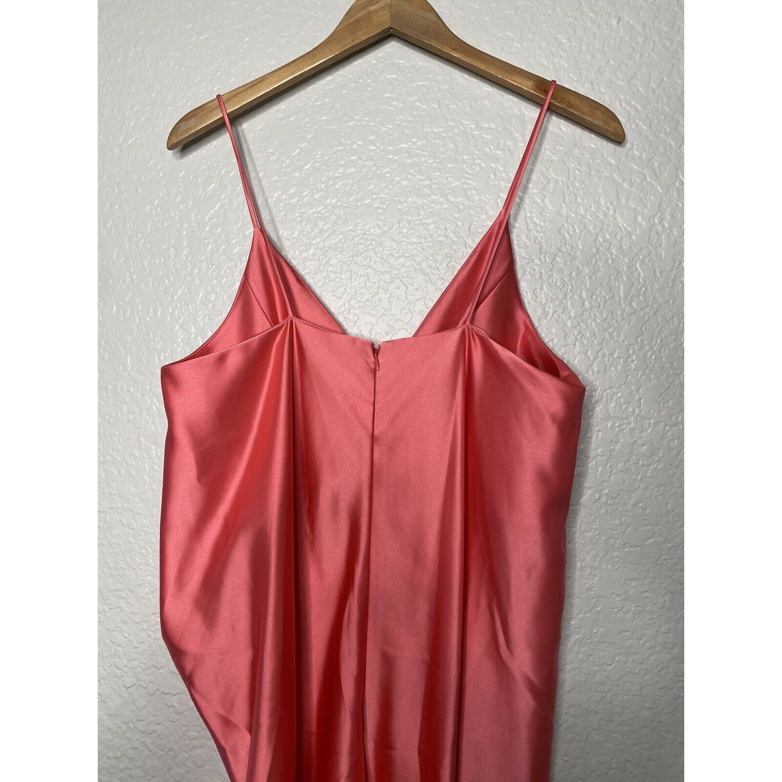 NEW Cedric Charlier Satin Pink Draped Midi Dress $520 US 12 IT 46