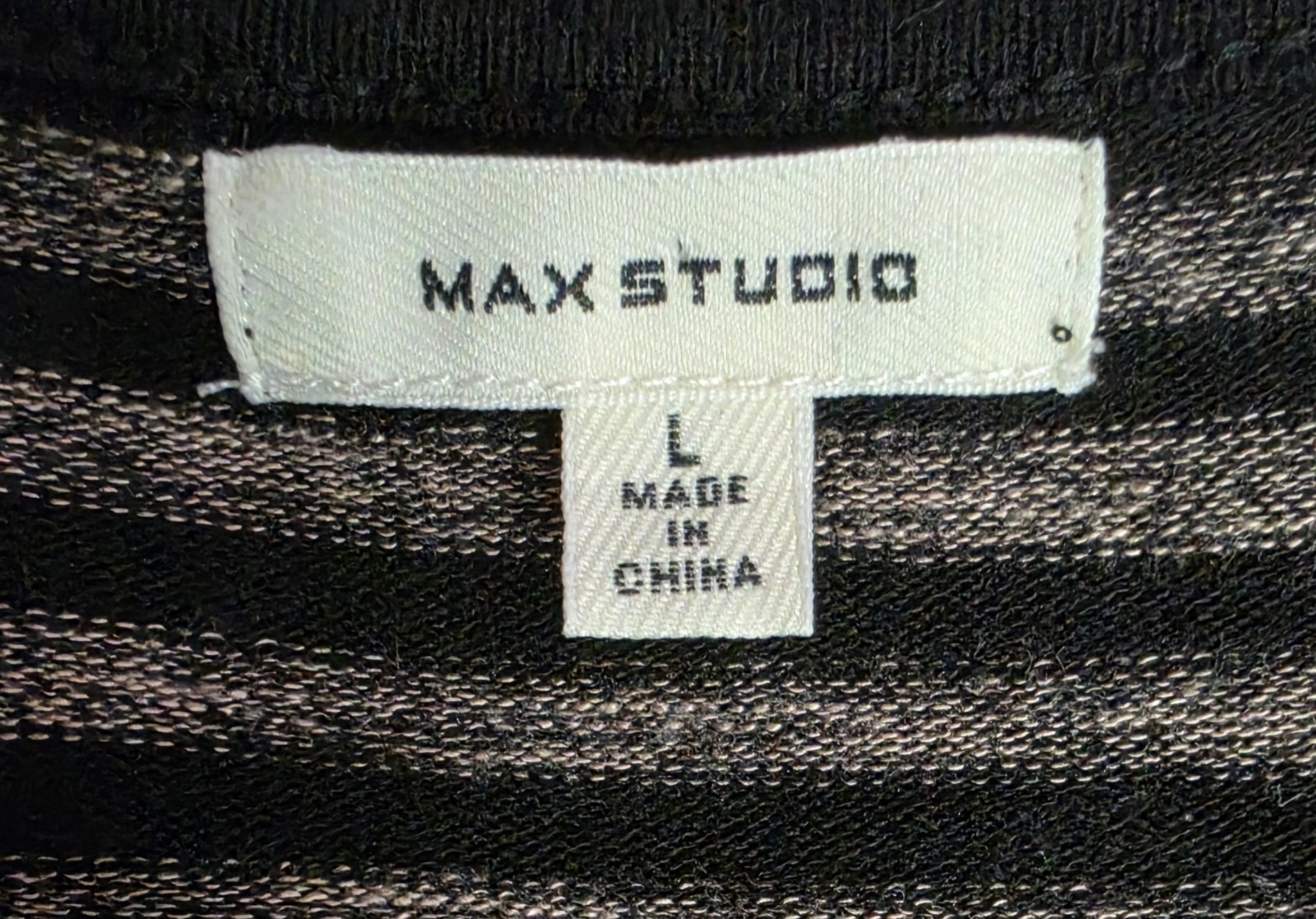 Max Studio Gray Black Long Sleeve Stretch Knee Length Sweater Dress Size Large