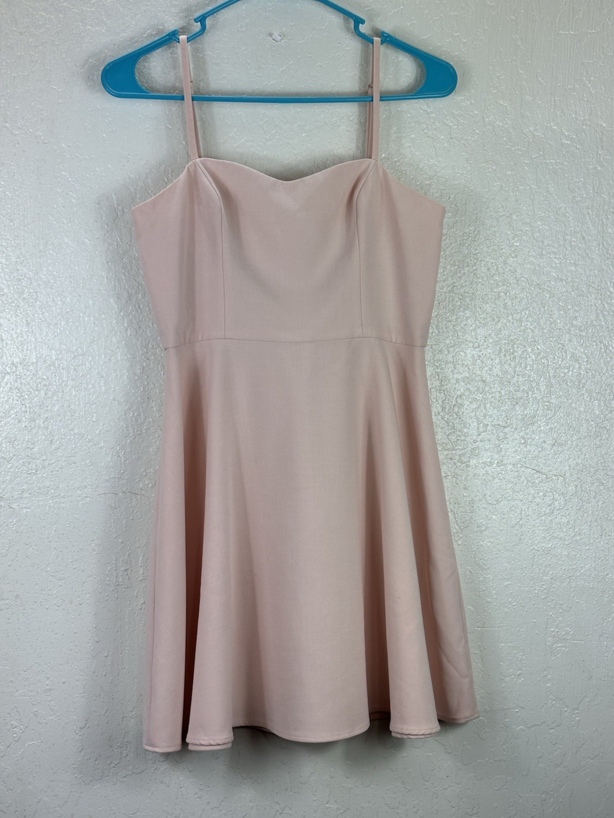 French Connection Blush Pink Fit & Flare Mini Dress Sweetheart Neck Size US 6