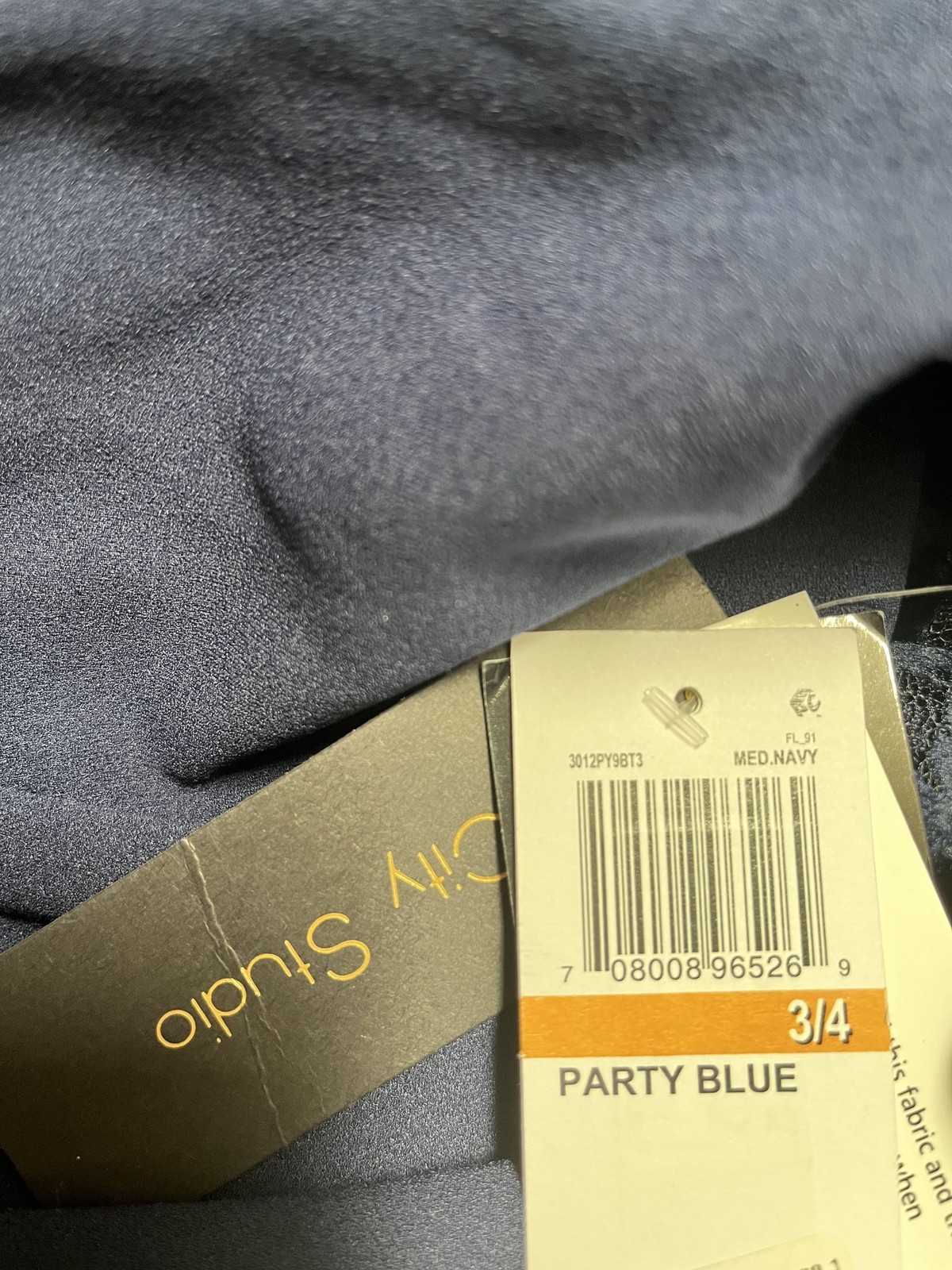 Off-The-Shoulder Navy Lace & Flare Party Dress With Scalloped Neckline Size 3/4