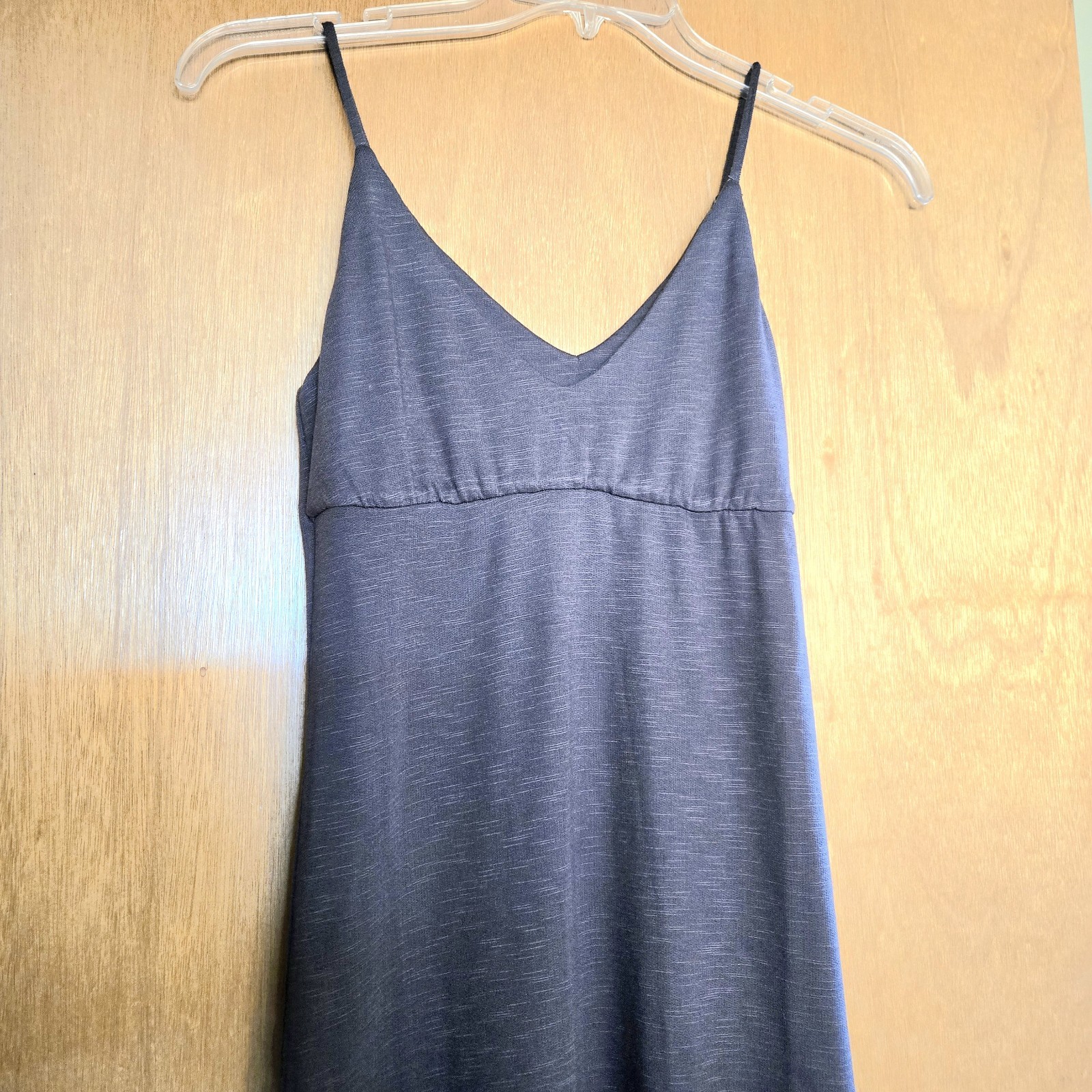 Lanston Grey Maxi Thin Straps Lightweight Slits V Neck Soft XS NWT Made in USA