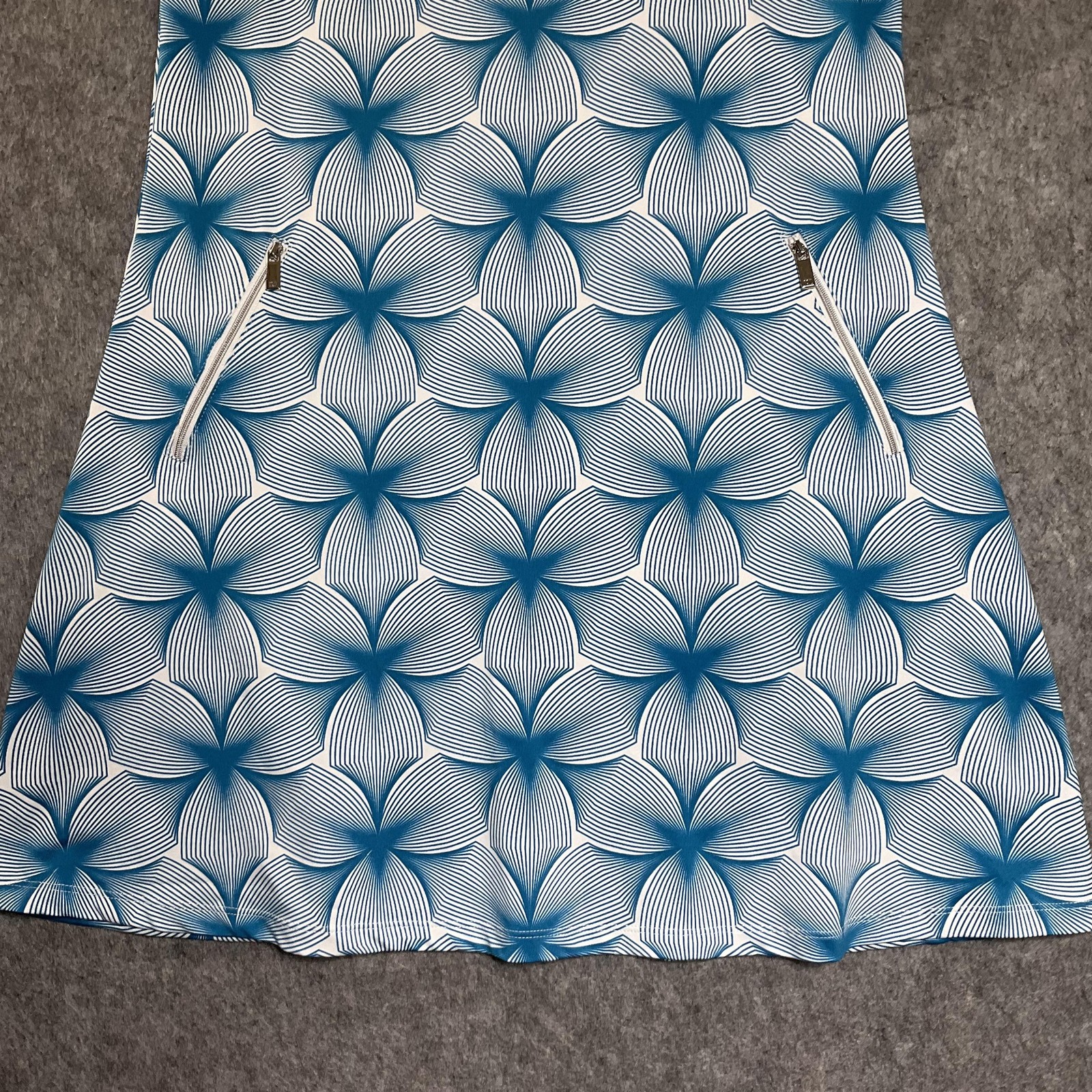 Tail Dress Womens Medium Blue Geometric Pockets Sleeveless Golf Tennis Active *