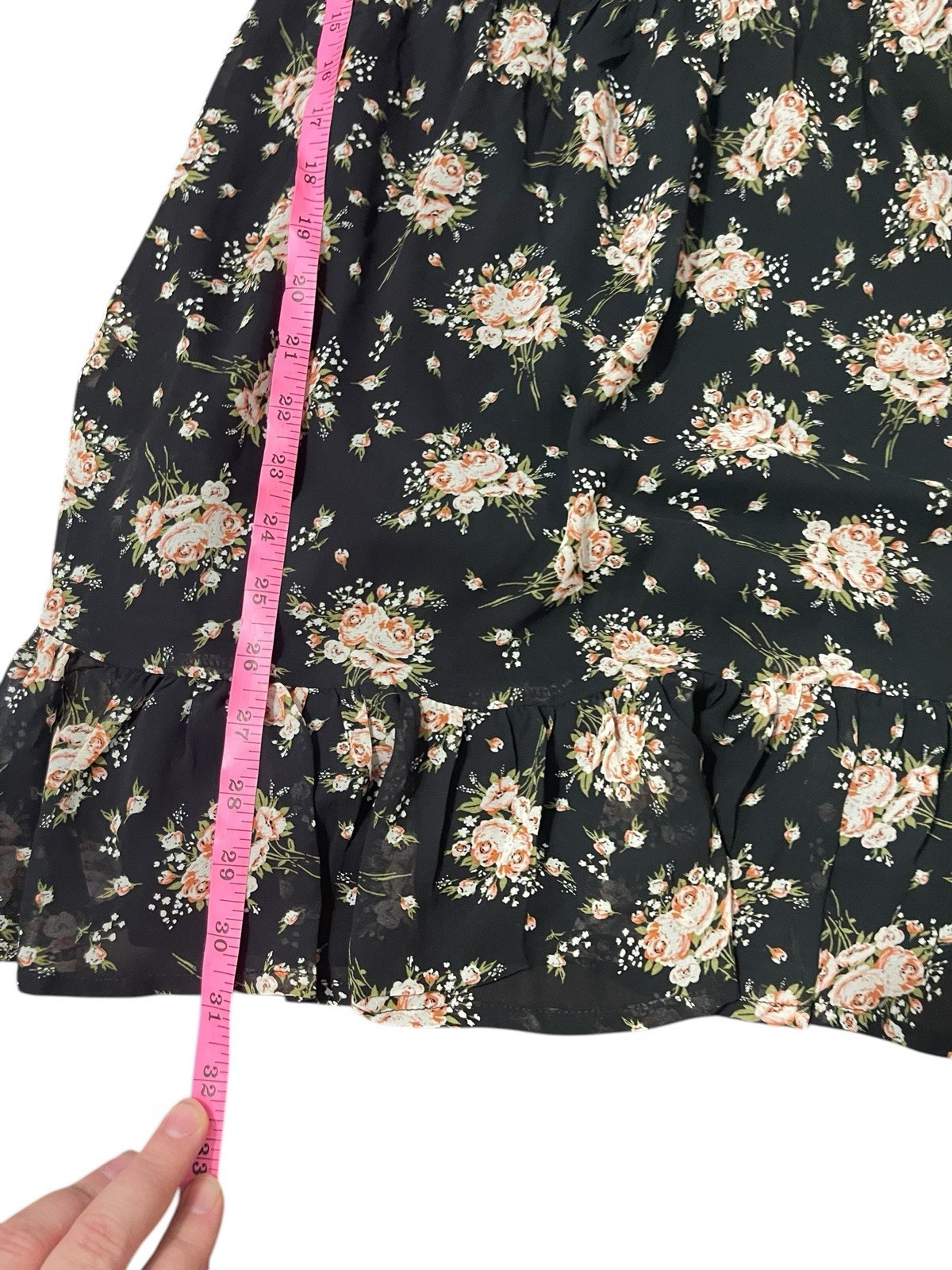 AS U WISH Women’s Size Medium Black Floral Printed Mini Dress Retail $44.00