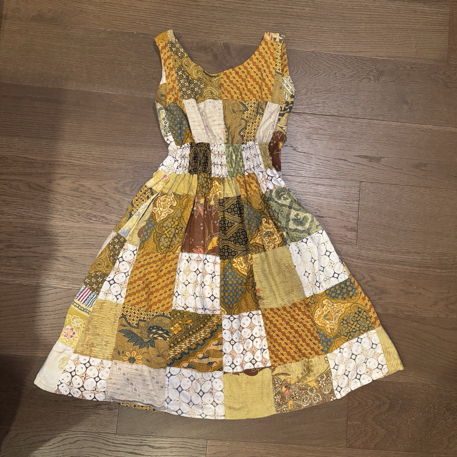 Jaded Gypsy Patchwork Quilt Midi Dress Size Small/Med Boho Prairie Cottagecore