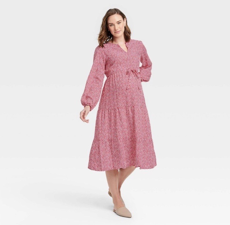 Isabel Maternity By Ingrid Dress Women’s XS Red Polka Dot New NO Belt