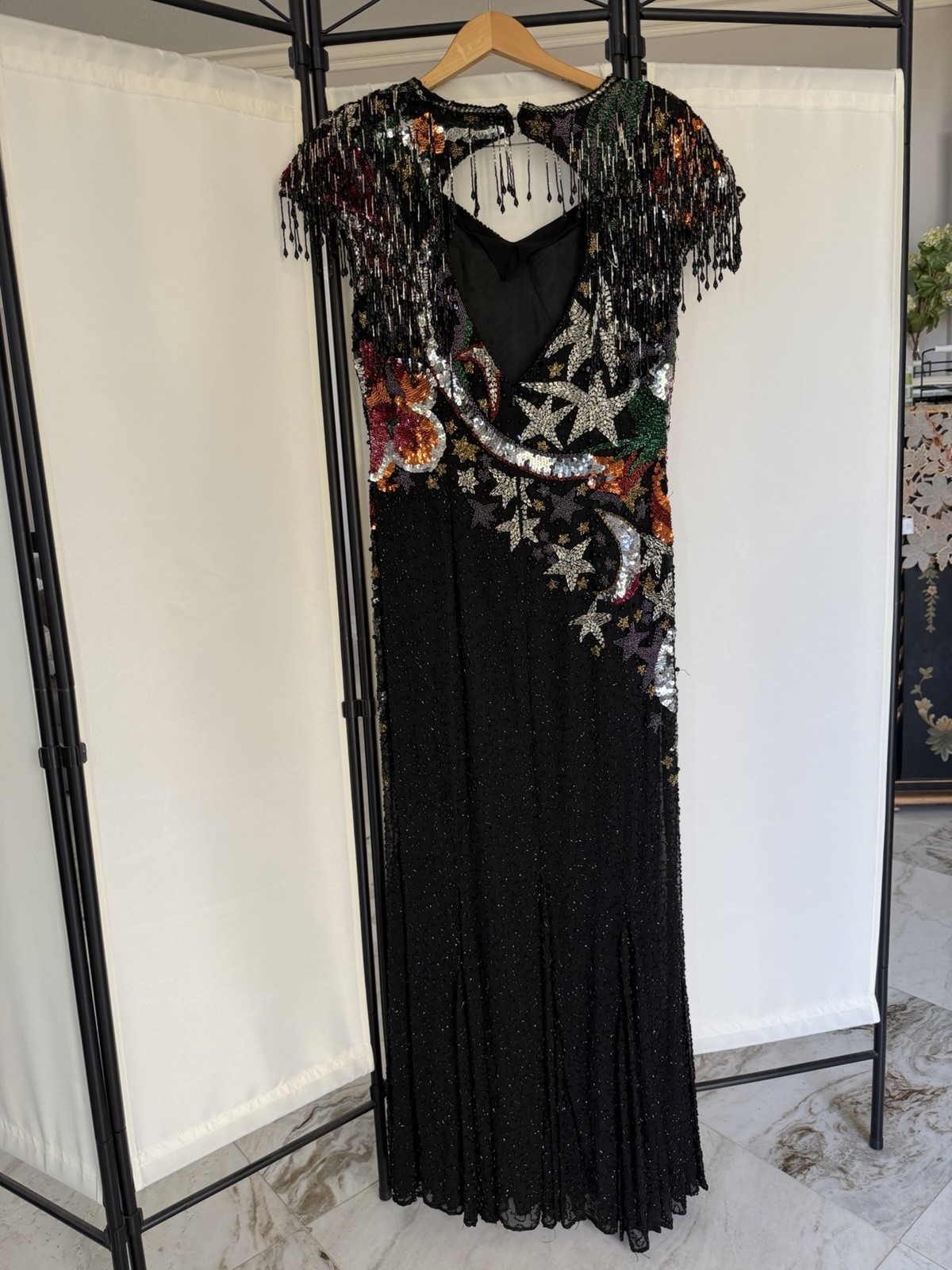 Luxury Vintage Oleg Cassini Celestial Silk Gown