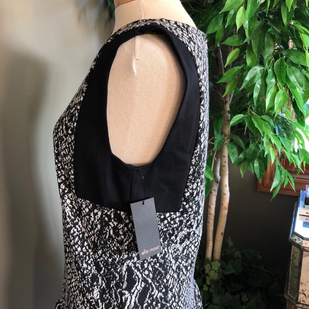 NWT Ella Moss black & white print sleeveless dress S