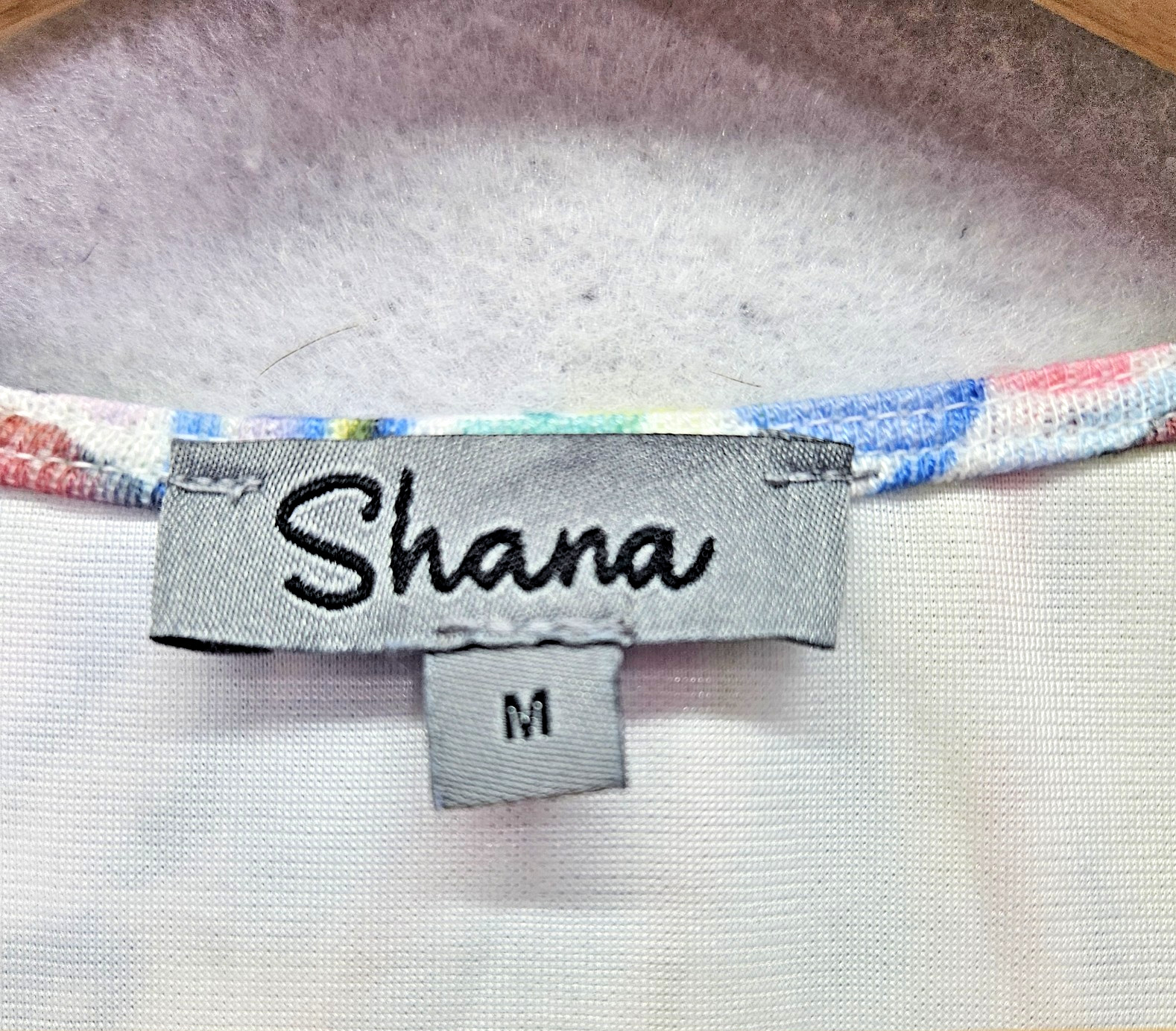 Shana Shift Dress Womens Medium Multicolor Floral Art To Wear 3/4 Sleeve Pockets