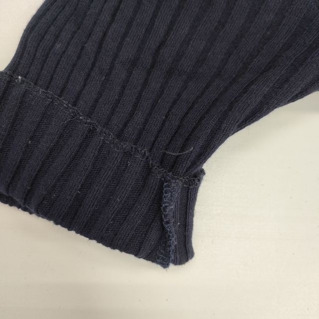 Brahmin Mixed-material pattern rib knit short sleeve top dress Navy 6-0701S∞