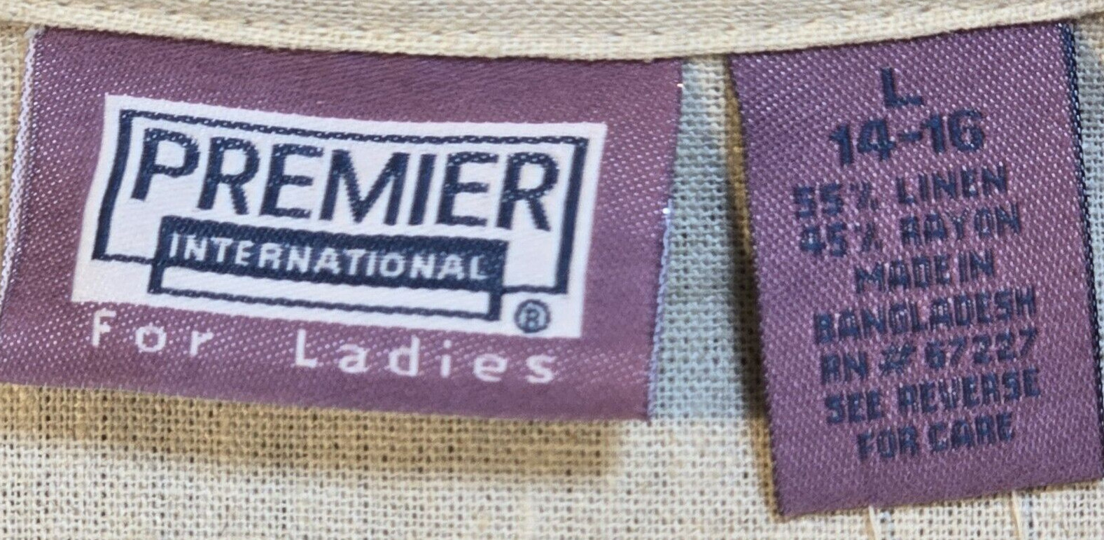 Premier International 2 Pc Linen Blend Jacket Dress Long Embroidered Women’s L