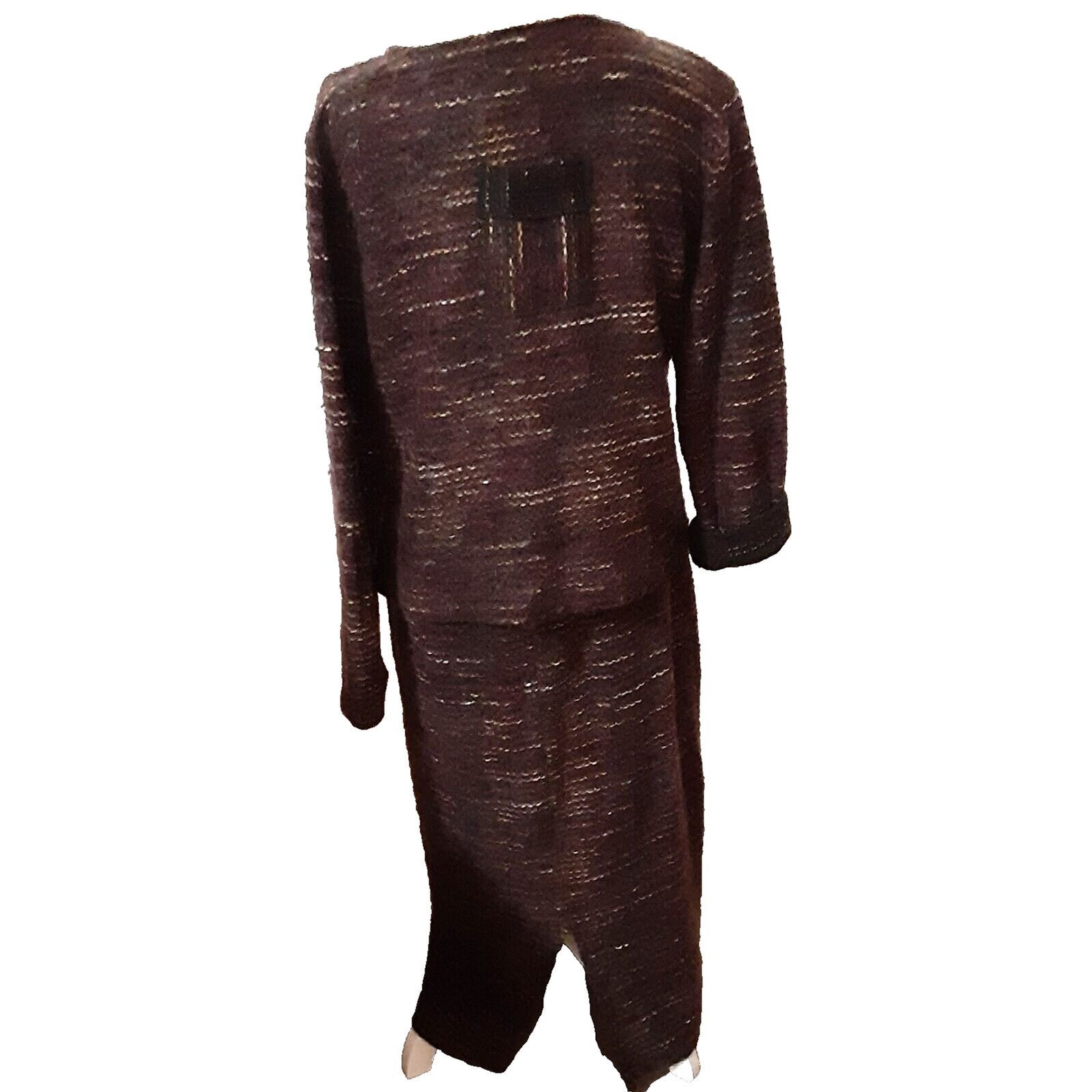 Structured Chaos Two-Piece Woven Dress Set Medium Deep Tones Mohair Blend Midi