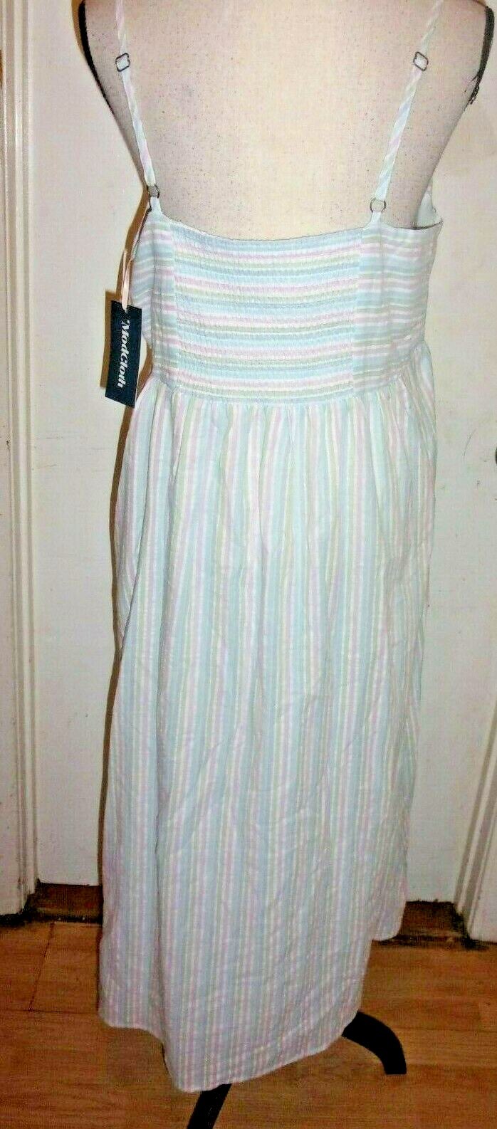ModCloth Pastel Striped Button Down Spaghetti Strap Dress Sizes S, M or L (C64)