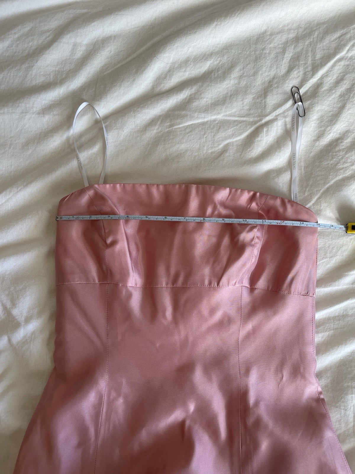 Vera Wang Dress Womens 6 Pink Strapless Taffeta Fit Flare Kick Pleat Formal FLAW