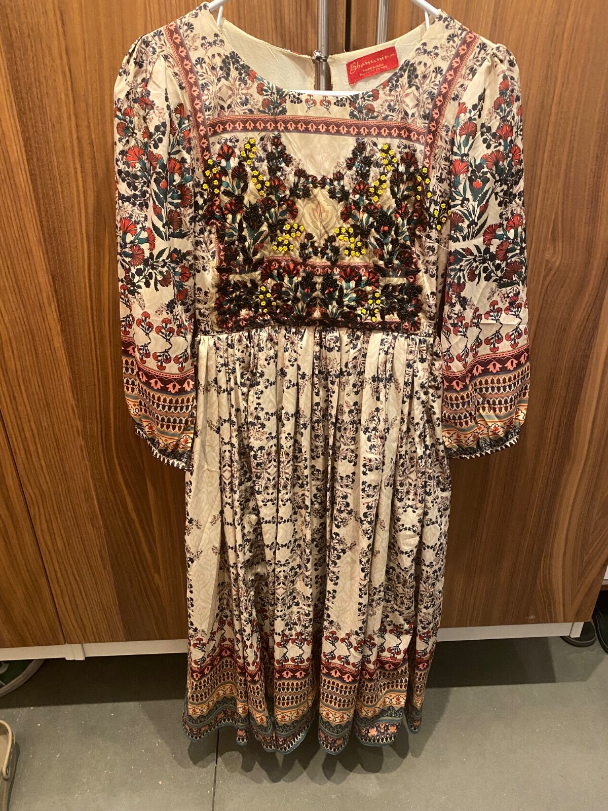 Anthropologie Bhanuni By Jyoti Giorgia Embroidered Beaded Midi Dress Women Sz 0